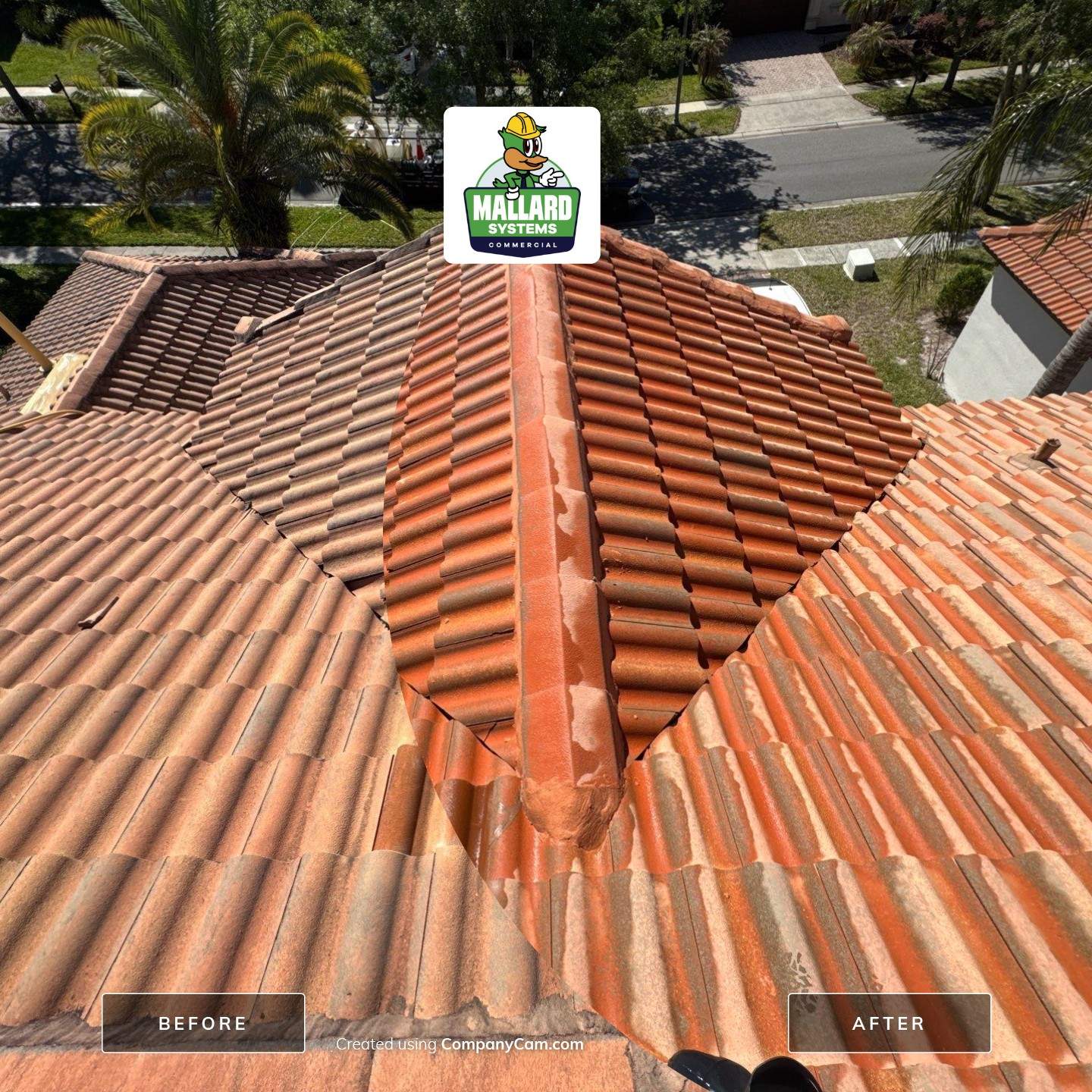 Barrel Tile Roof Cleaning by Mallard Systems