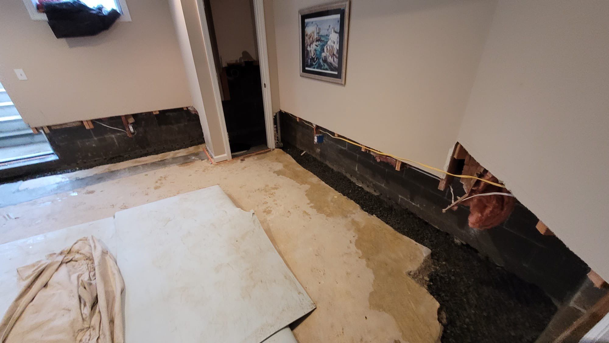 Interior French Drain With Radon Seal & Mold Remediation in Wall Township by Pure Service Pro, LLC 
