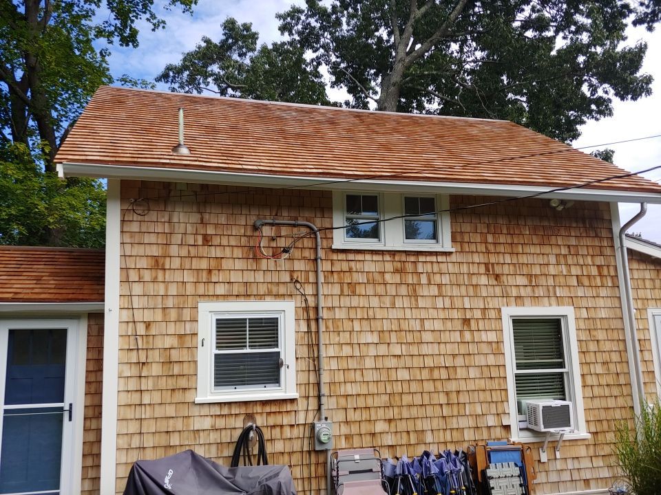 Gutter Installation using 6" Half Round Galvalume Gutter in Duxbury, MA by Gutter Pro Enterprises