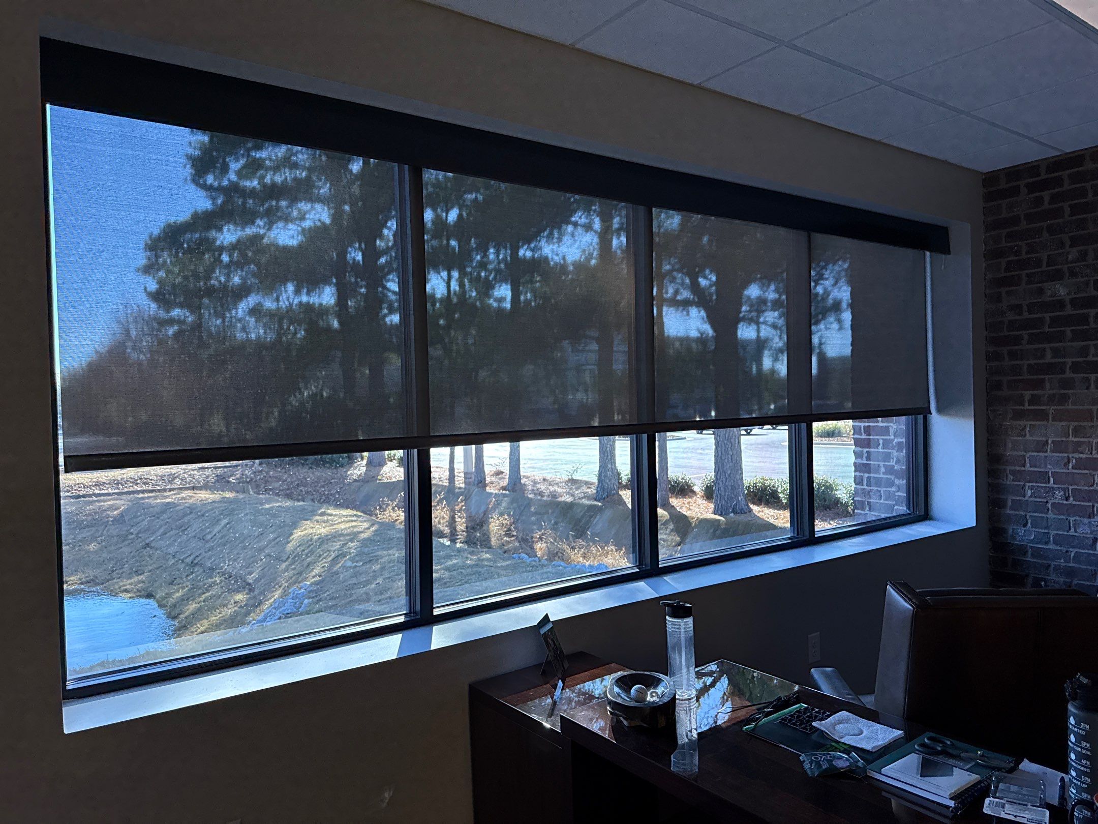 Commercial Roller Shades Project in Huntsville by Blinds and Borders