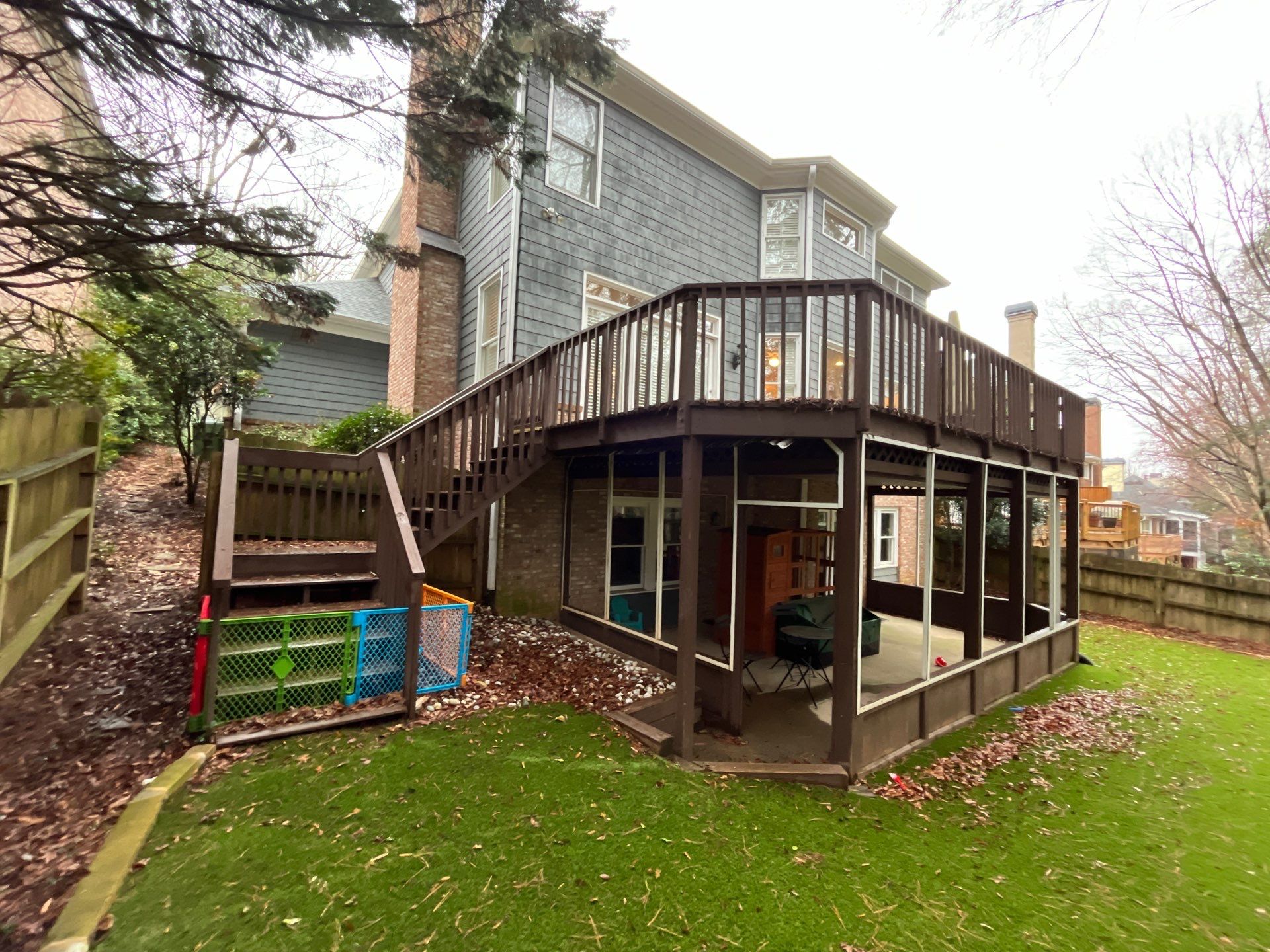 Trex New Deck Build with Screened in Under Deck by Nelson Exteriors 