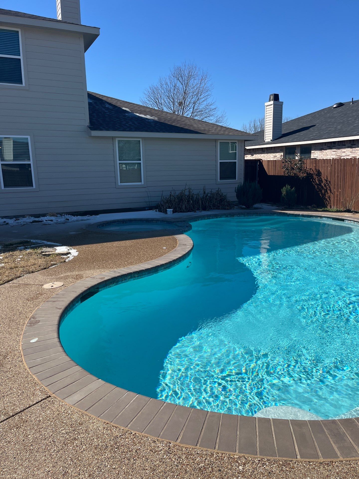 Freeform Pool and Spa Remodel with Fresh Plaster Finish by Pinnacle Pools and Spas - DFW