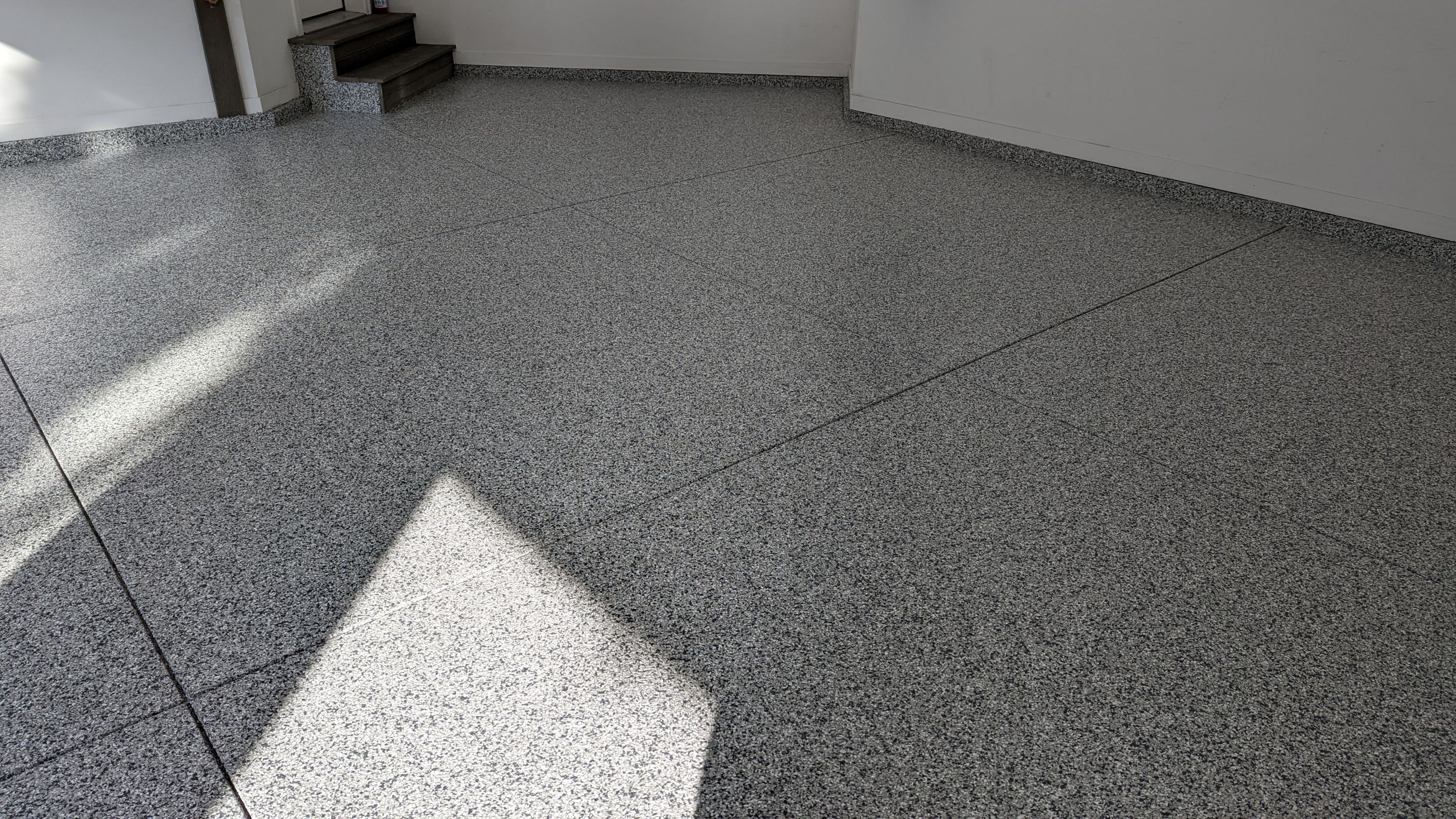 Garage Transformation using Slate Stone by Croc Coatings, LLC