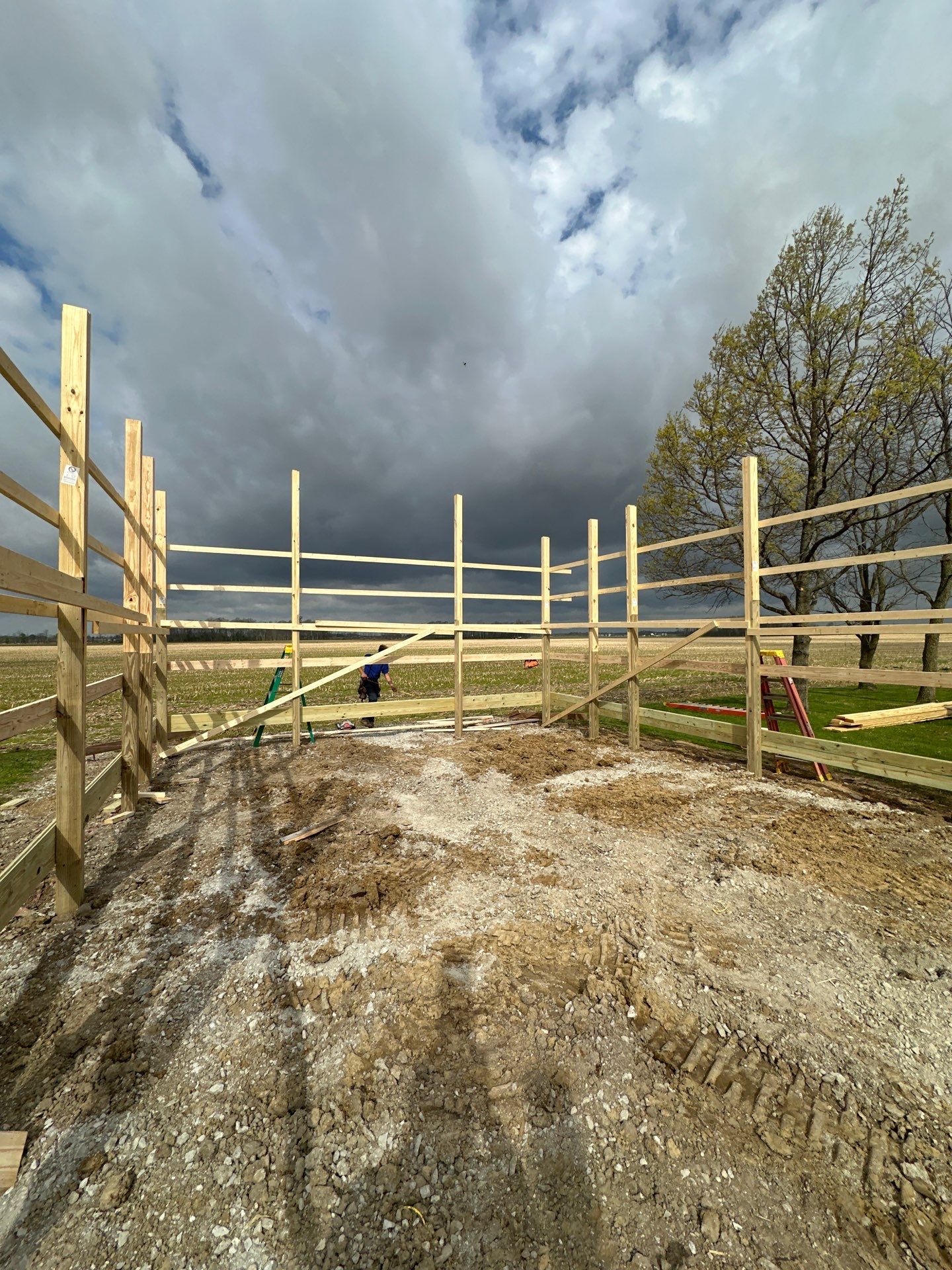 Multi-Bay Custom Pole Barn Construction in Arlington, Indiana by The Barn Builders 