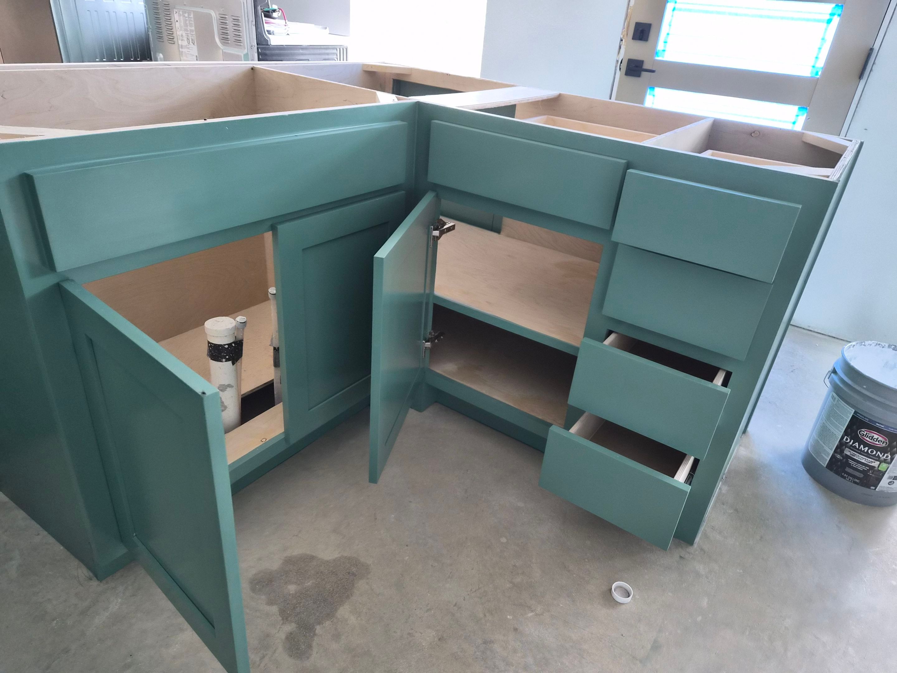 Sage Green Cabinet Transformation in Brownsboro, TX! by Quality Coats Painting