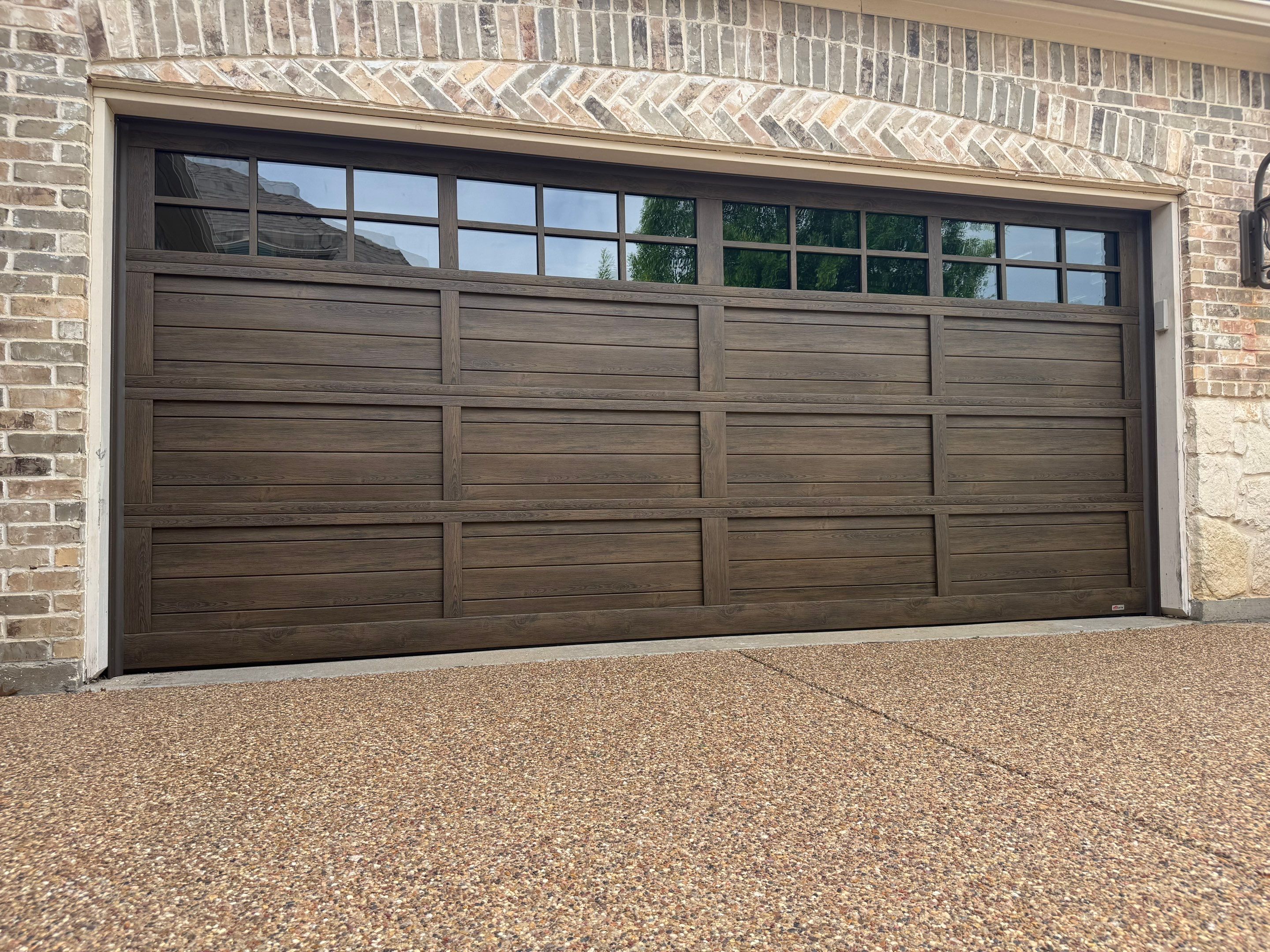 Martin Wood-Grain Garage Door Installation in Flower Mound by Meadows Garage Doors