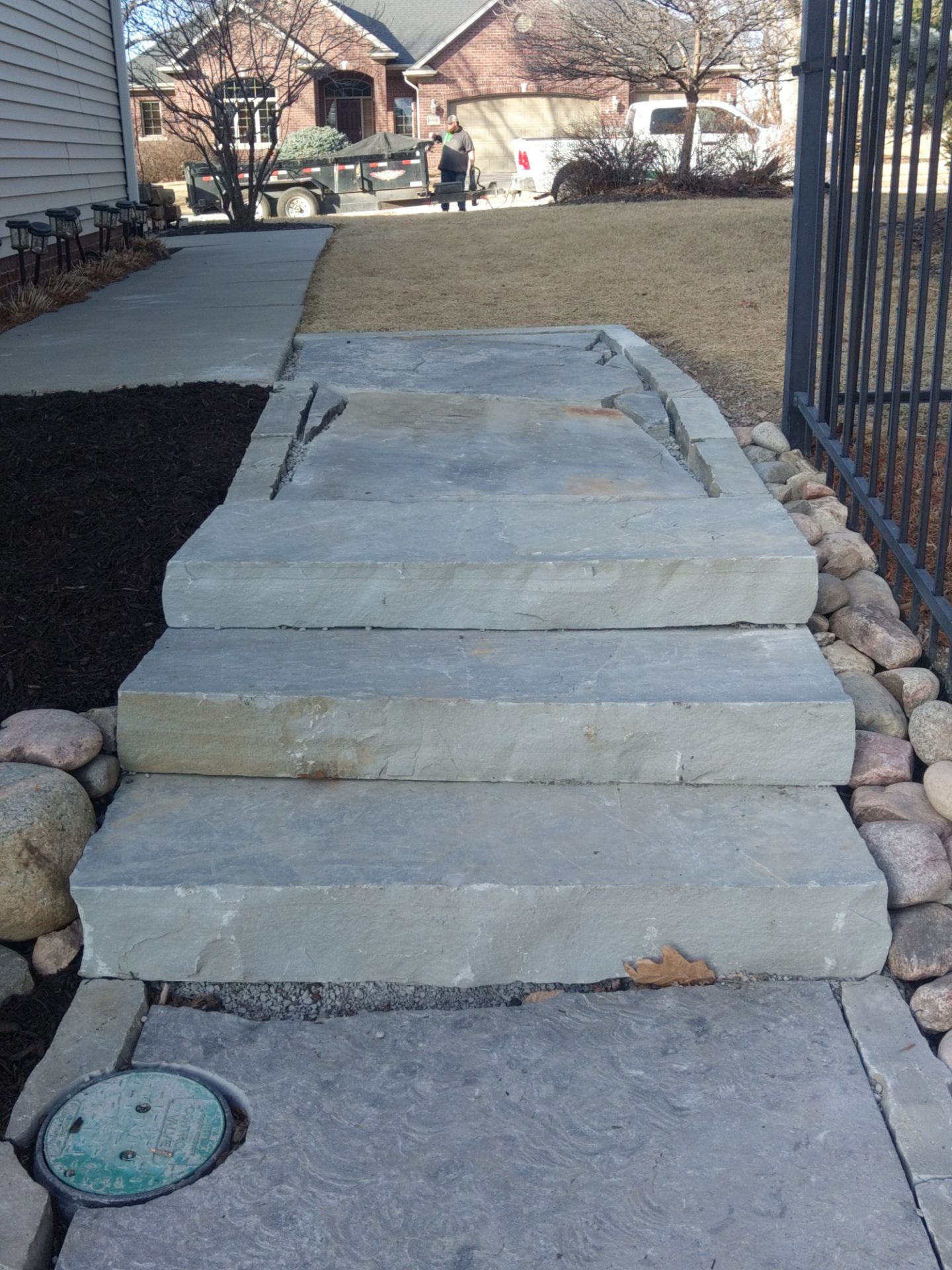 Updated Stone Stepper Path by New Horizon Landscapes