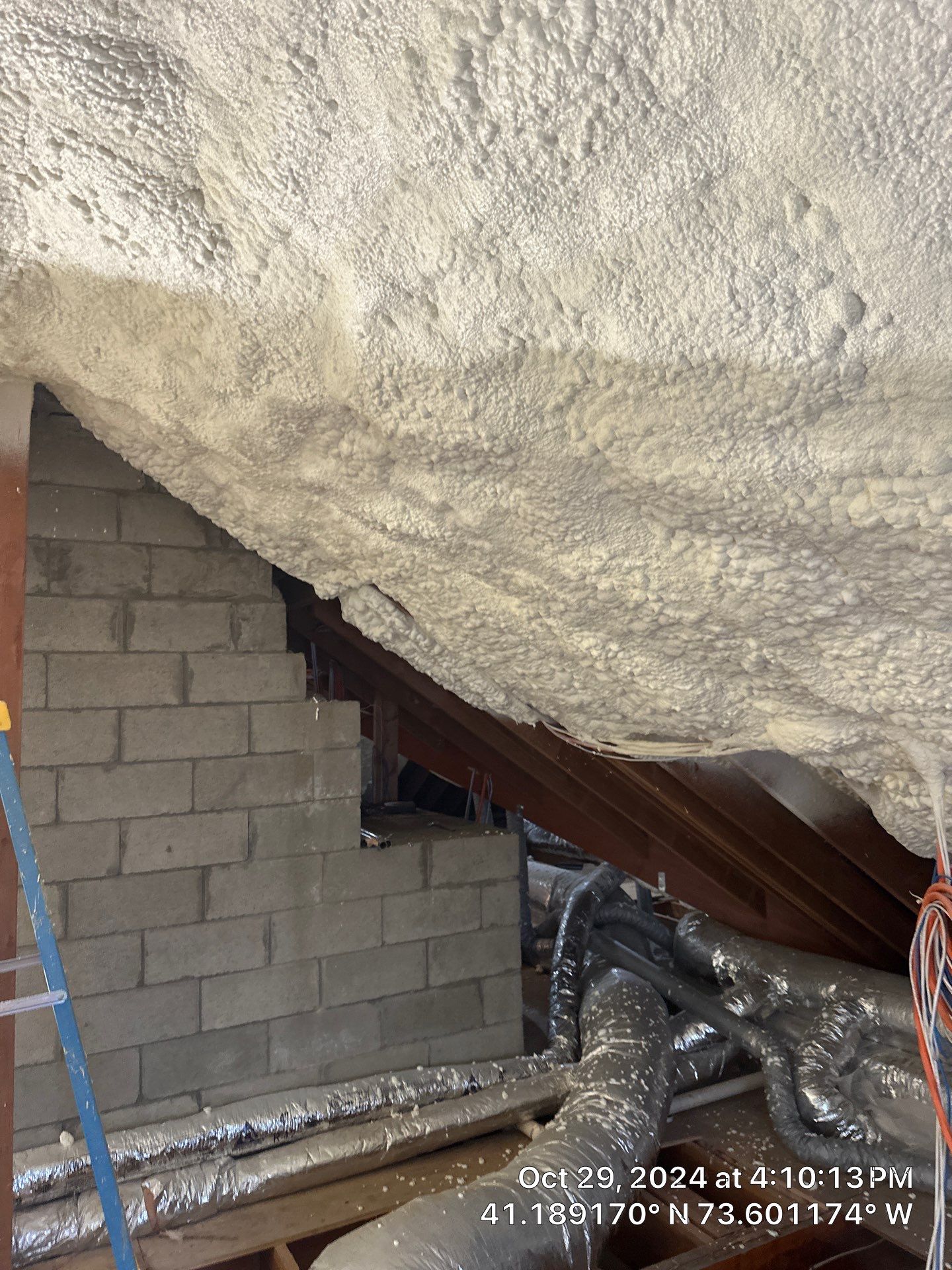 Attic Insulation using open cell spray foam by NYS Foam & Energy