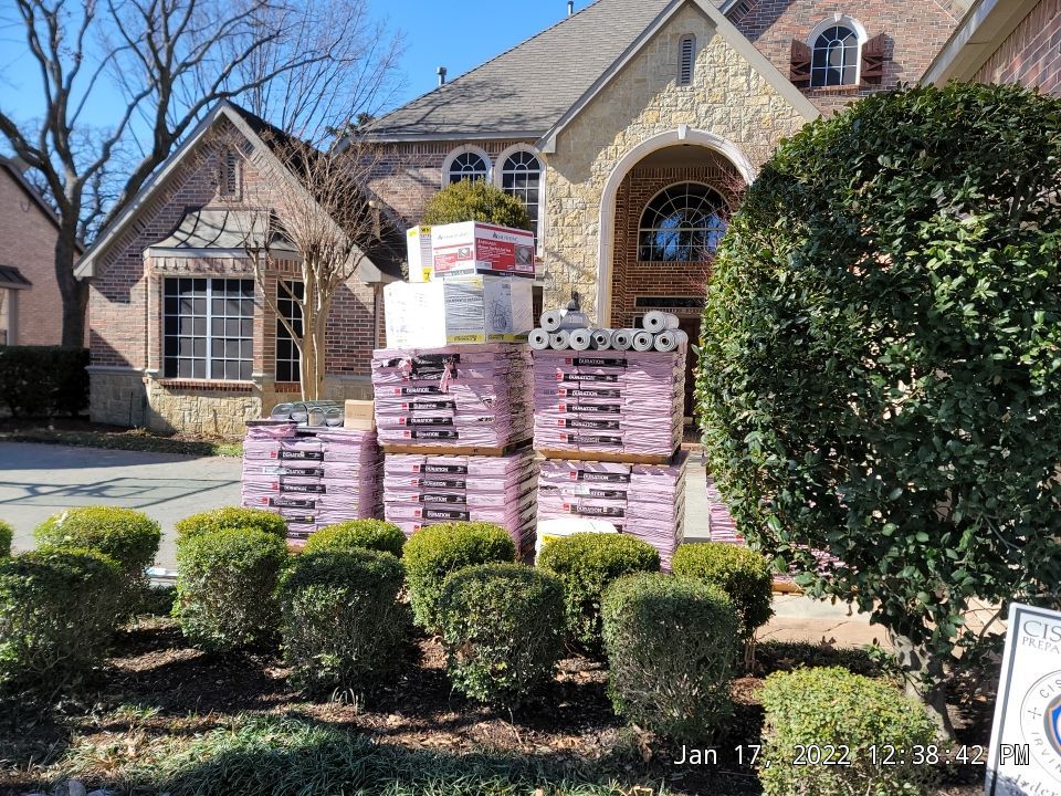 Insurance Claim Roof and Gutters using Owens Corning - Duration- Estate Gray -New Gutters - Exterior paint by Tex-Line Roofing