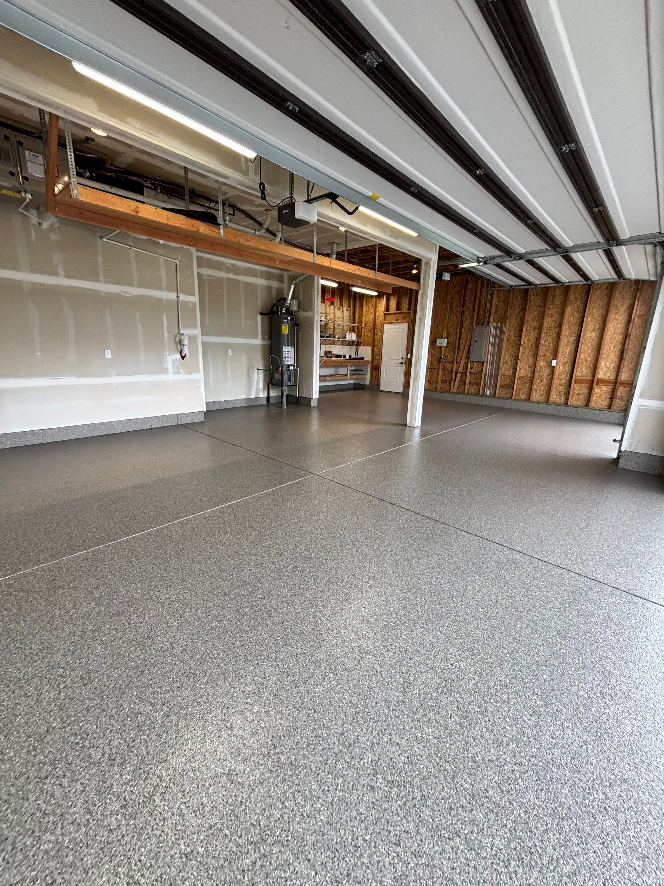 Garage Transformation using Trail Mix 1/4 by Croc Coatings, LLC