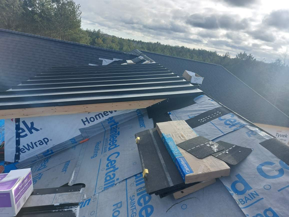 New Home Construction using 16" Standing Seam Panels, & Shingles  by Jay Carter Roofing & Sheet Metal