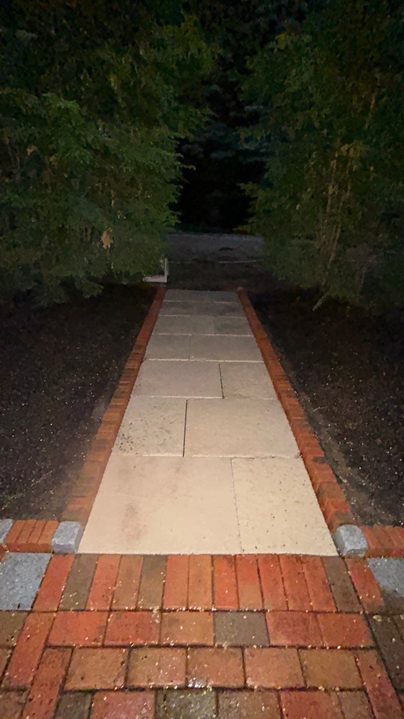 Brick paver clean, sand and seal.  using Algaecide, soft wash soap by Northern Power Washing LLC.