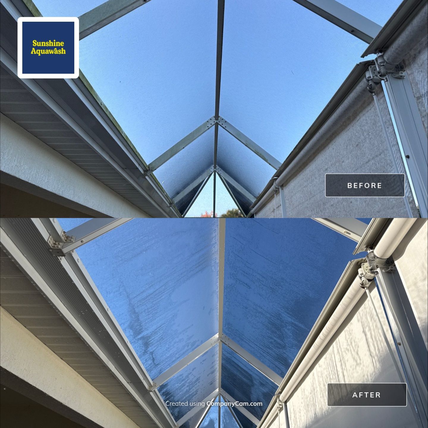 University Park Lanai Transformation | Screen Enclosure & Shade Cleaning by Sunshine AquaWash
