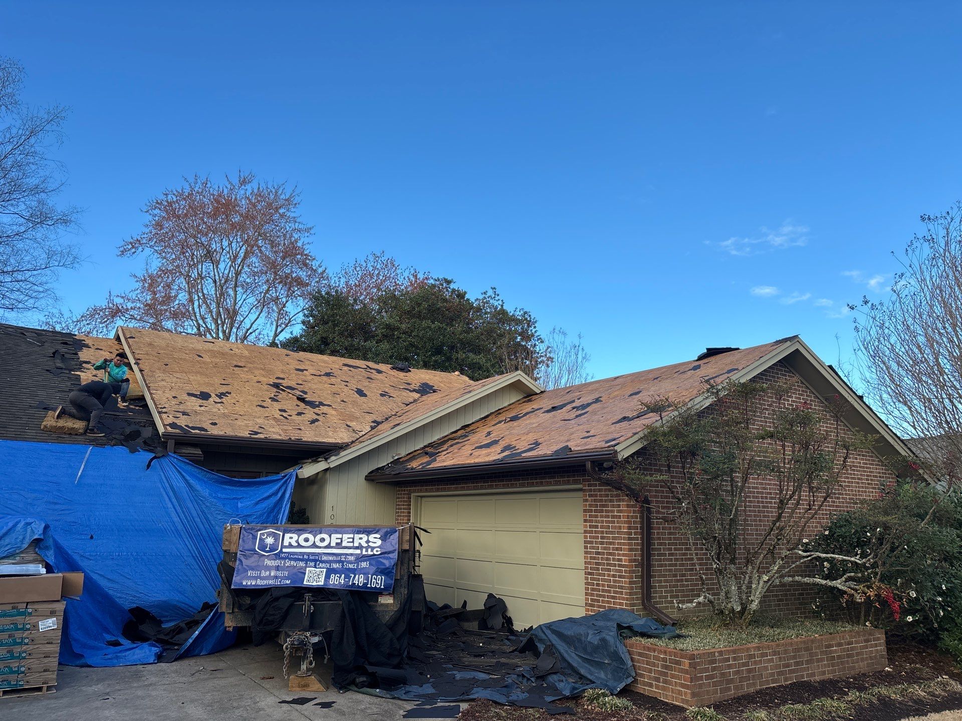 Easley Residential Roof Replacement Using CertainTeed Landmark Shingles by Roofers LLC