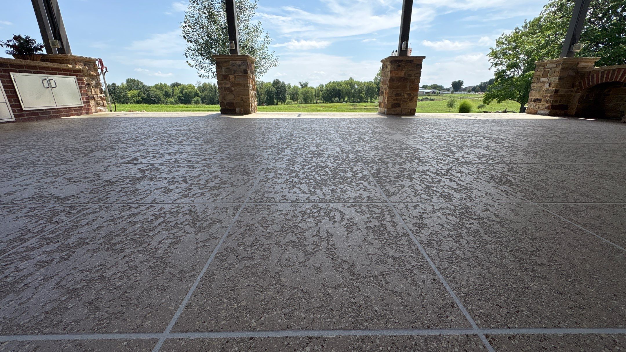 Custom Back Patio Resurface - Kearney, MO by Big Red Decorative Concrete, LLC