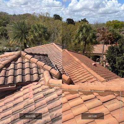 Barrel Tile Roof Cleaning