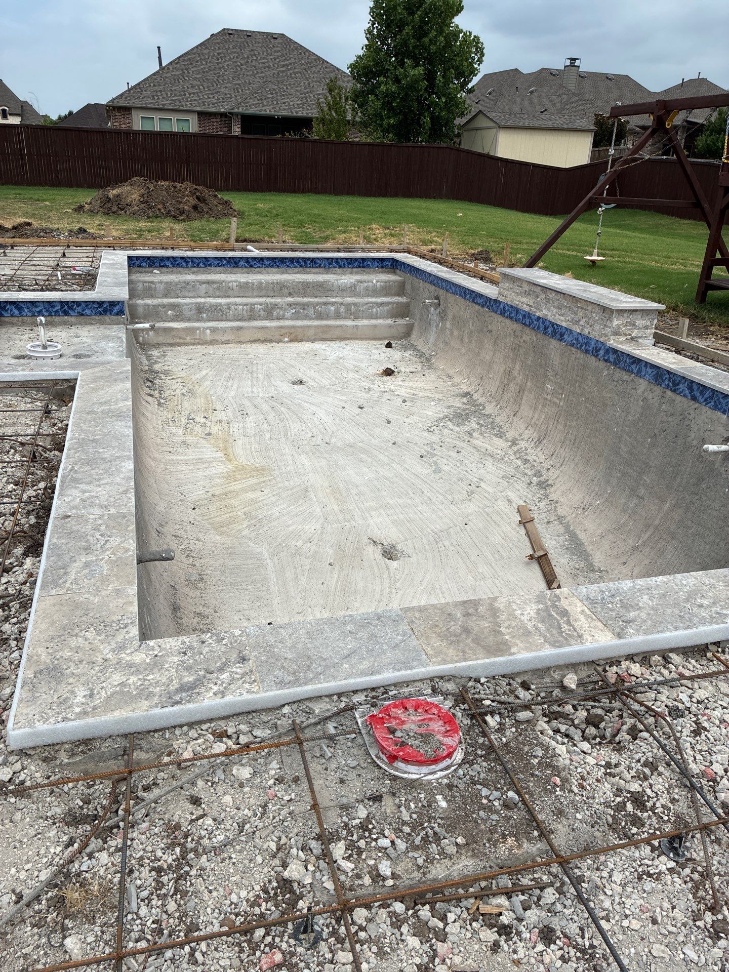 Custom In-Ground Rectangular Pool Installation in Wylie by Hobert Pools