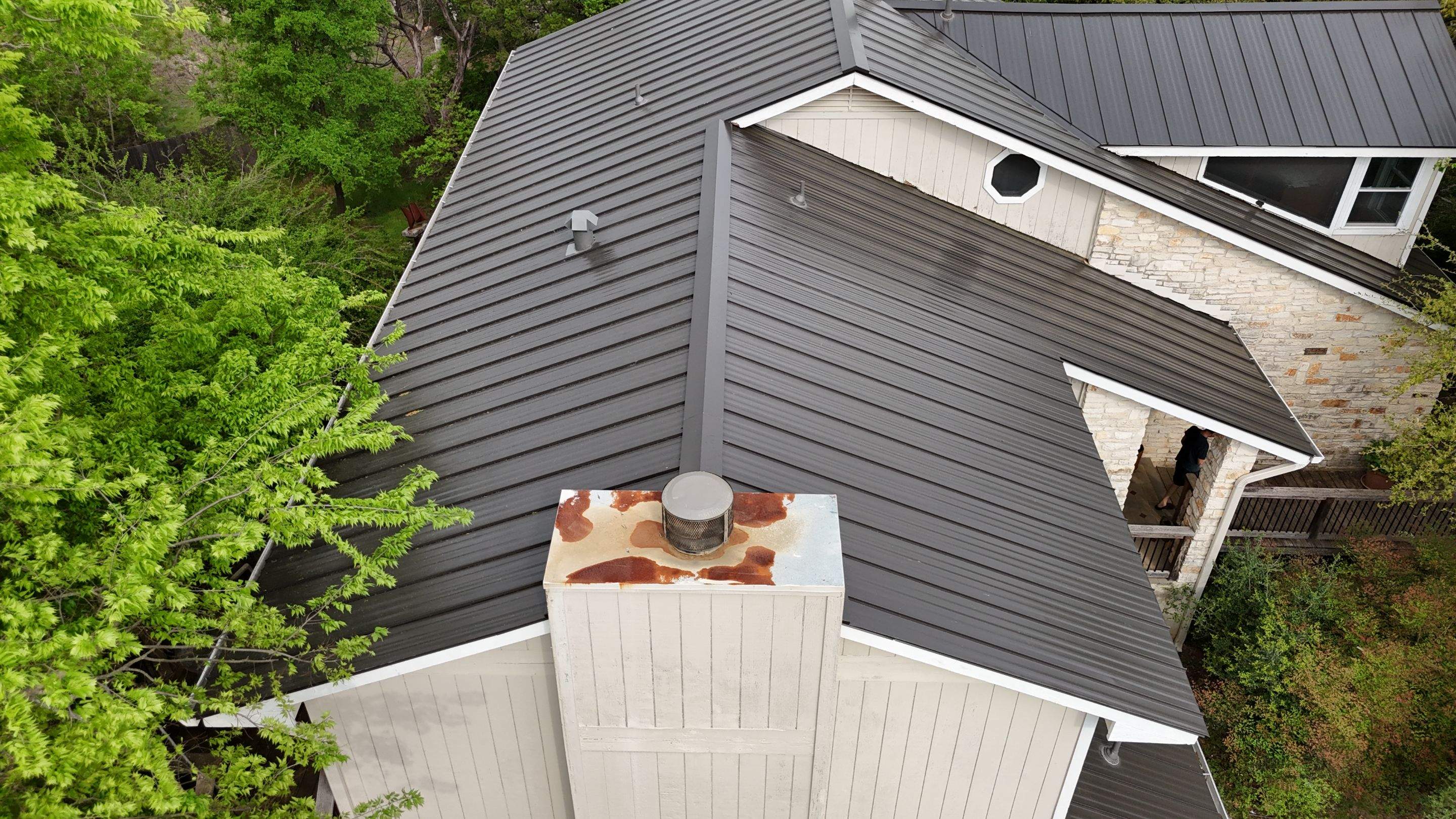 Dark Bronze - L&A Standing Seam with Striations by RoofsOnly.com