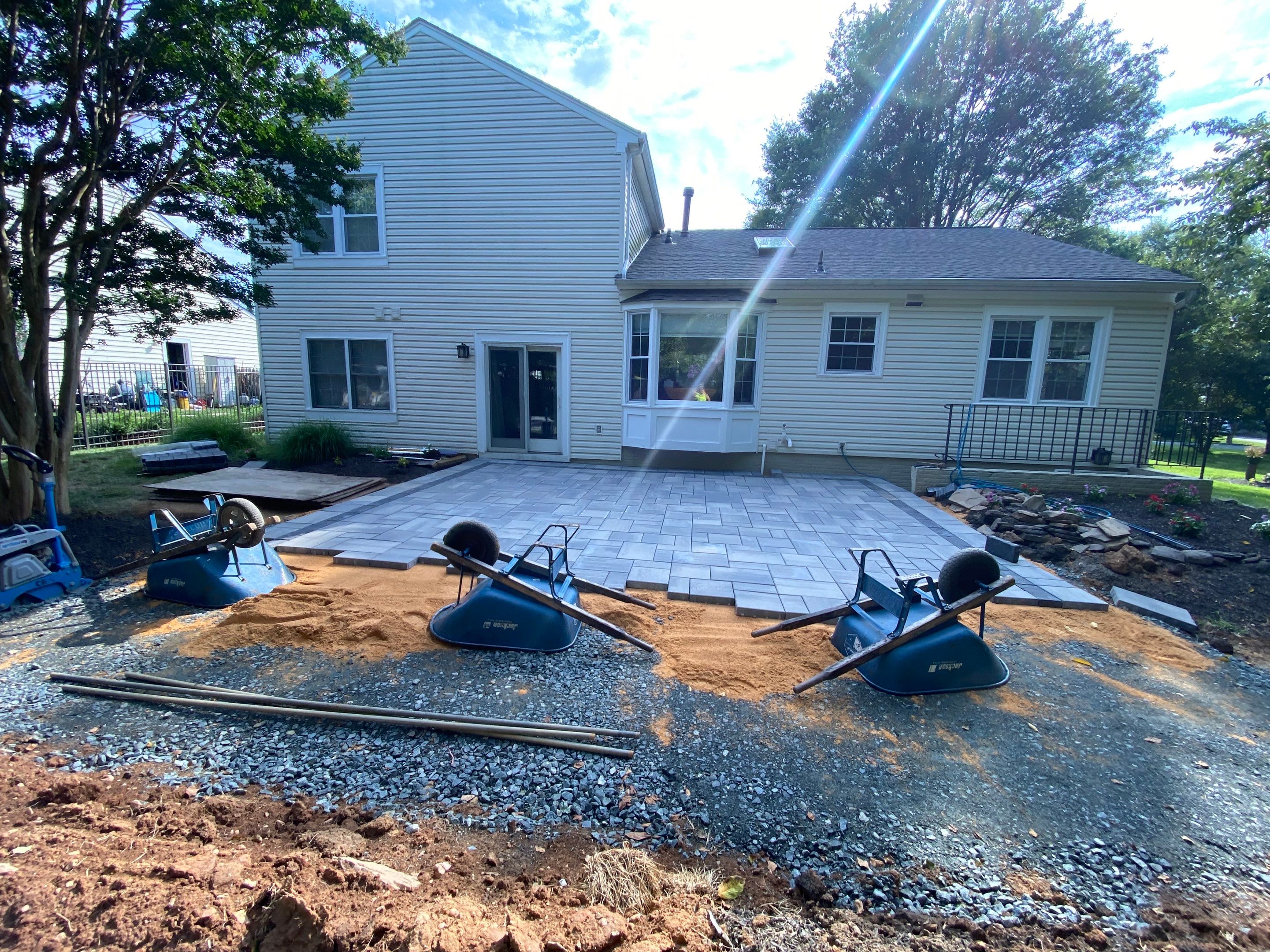 Backyard Transformation using Techo-Bloc Pavers by The Smet Companies, LLC