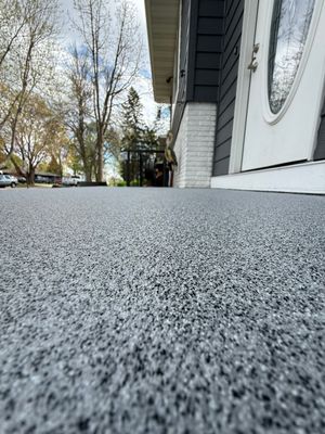 Grey Polyaspartic Porch and Stair Resurfacing in Sioux Falls
