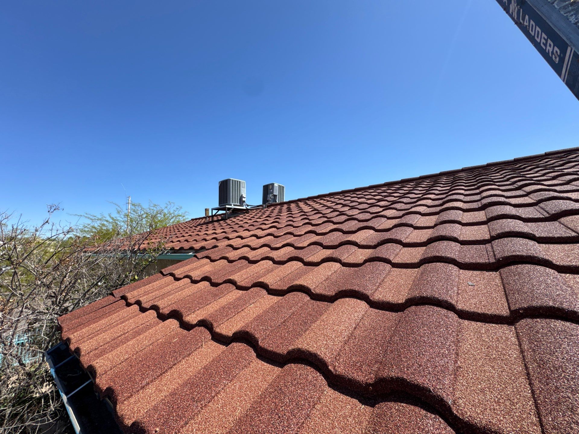 Rustic Red Stone Coated Steel by Reimagine Roofing
