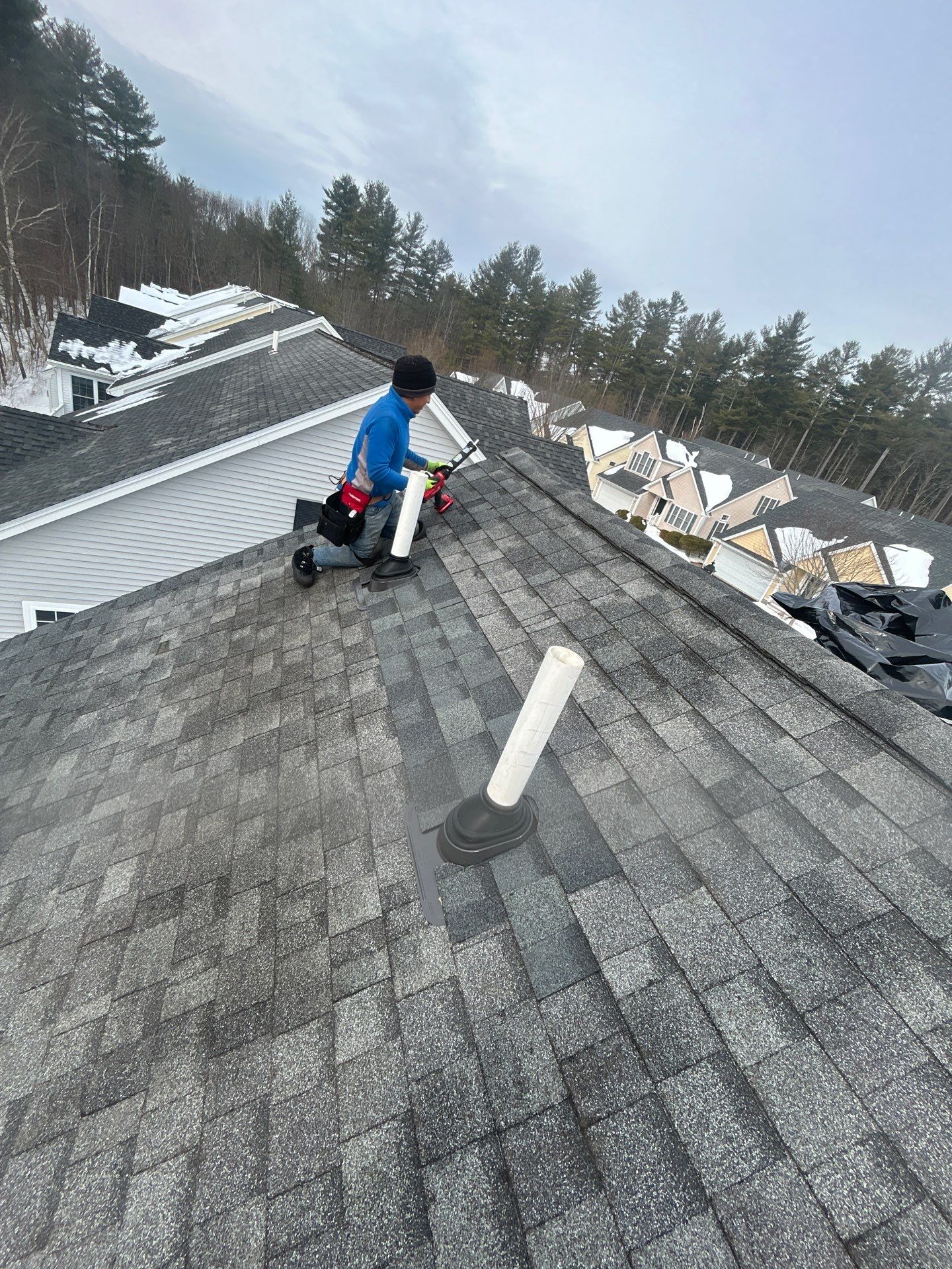 Ice Dam Removal, Snow Removal & Pipe Boot Replacement in Tyngsborough, MA by Mighty Dog Roofing of Greater Middlesex County