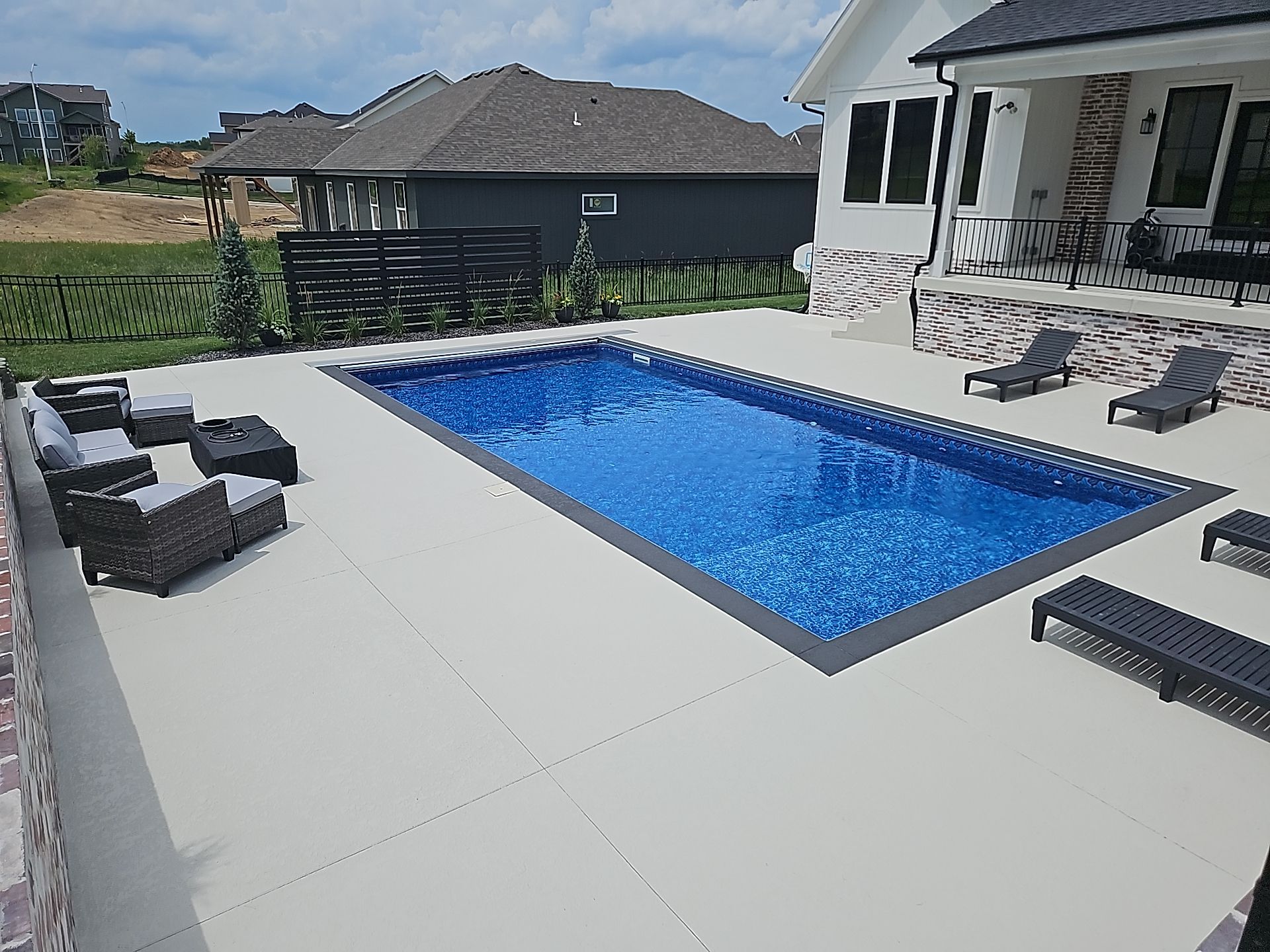 KCMO--Sundek Classic Texture Resurfacing--Bone White by Big Red Decorative Concrete, LLC