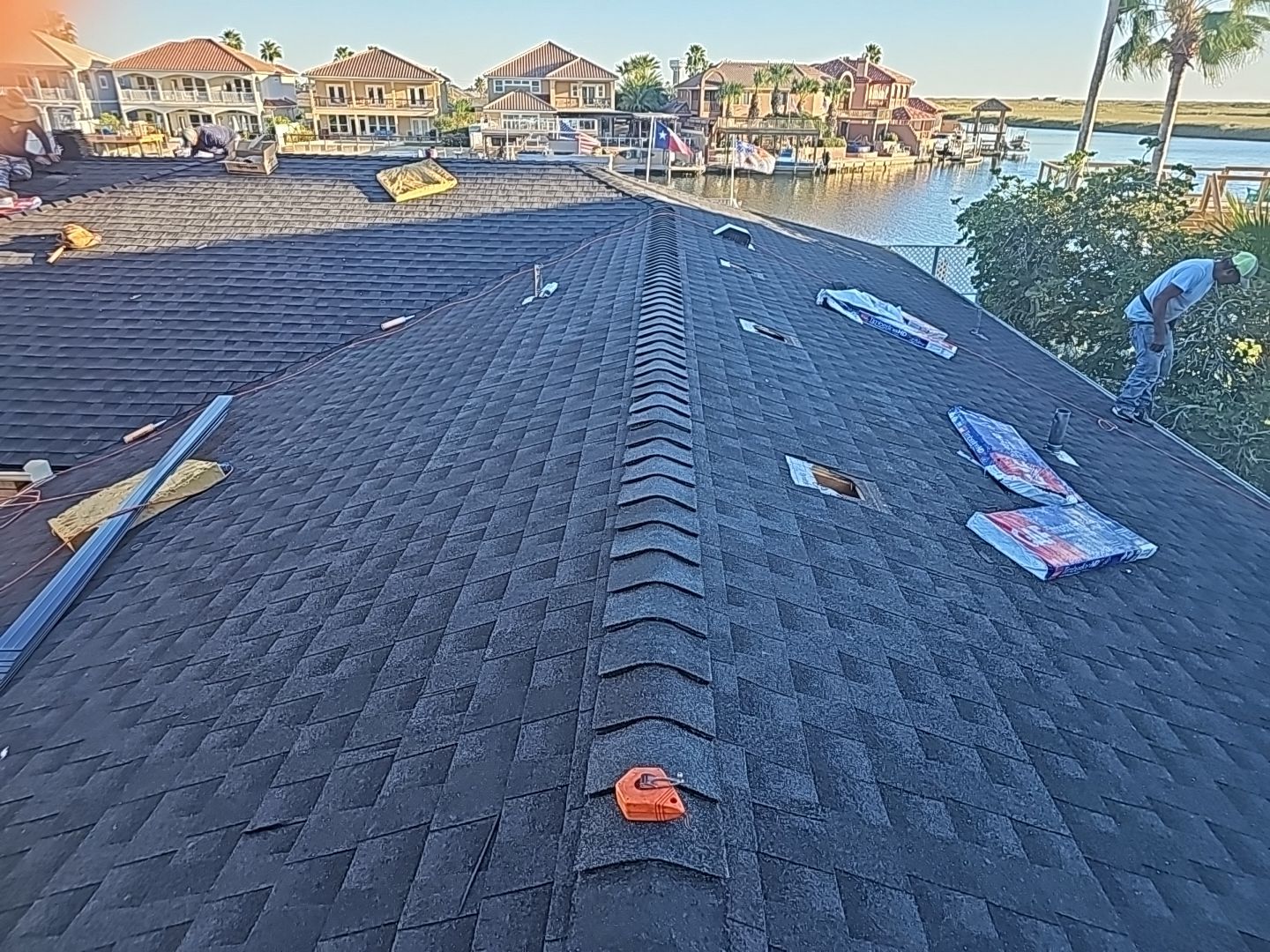 Residential Roofing Installation using GAF HDZ Charcoal by Lighthouse Roofing