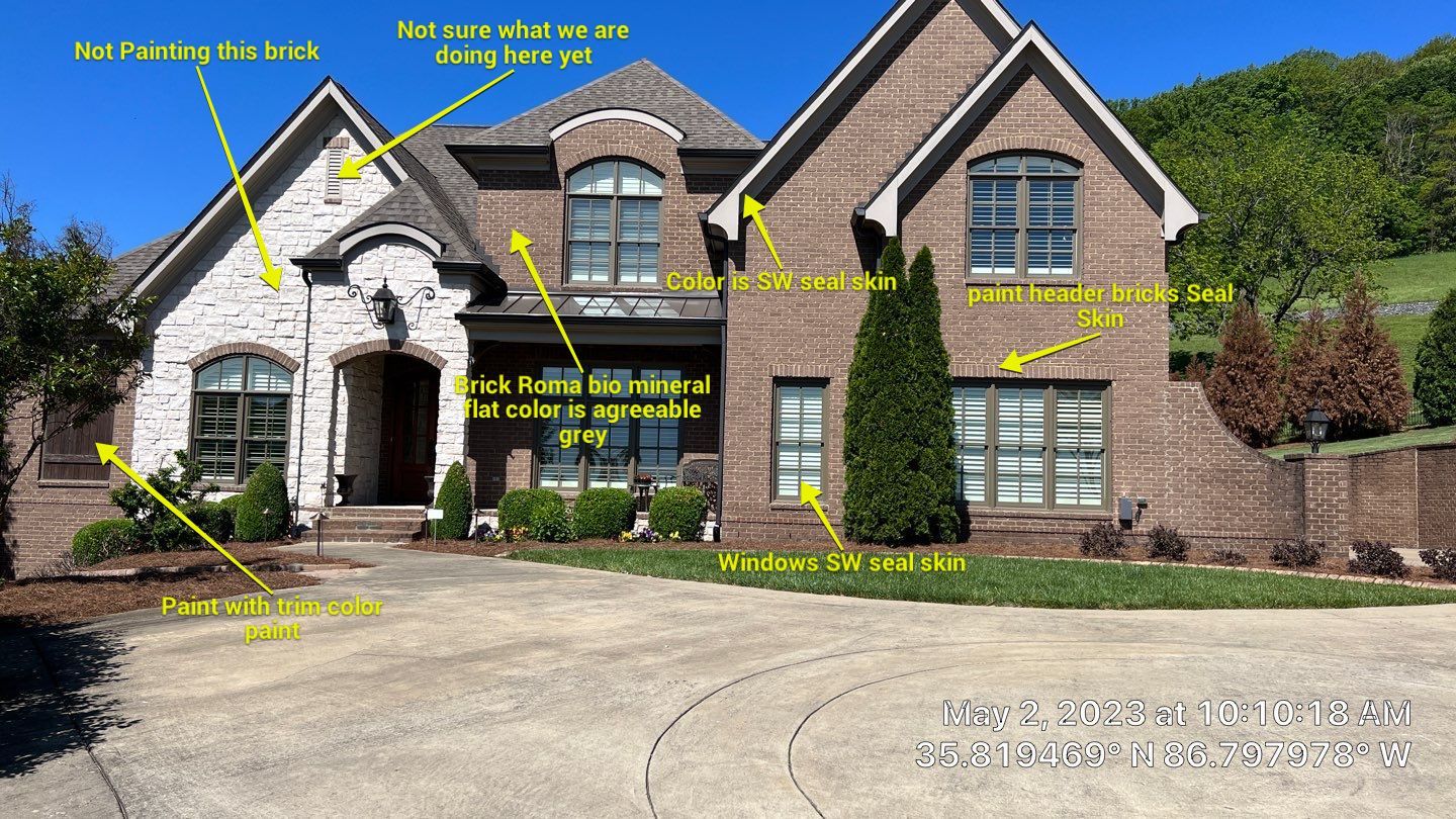 Exterior Painting using Romabio Masonry Flat  by Nashville House Painters 