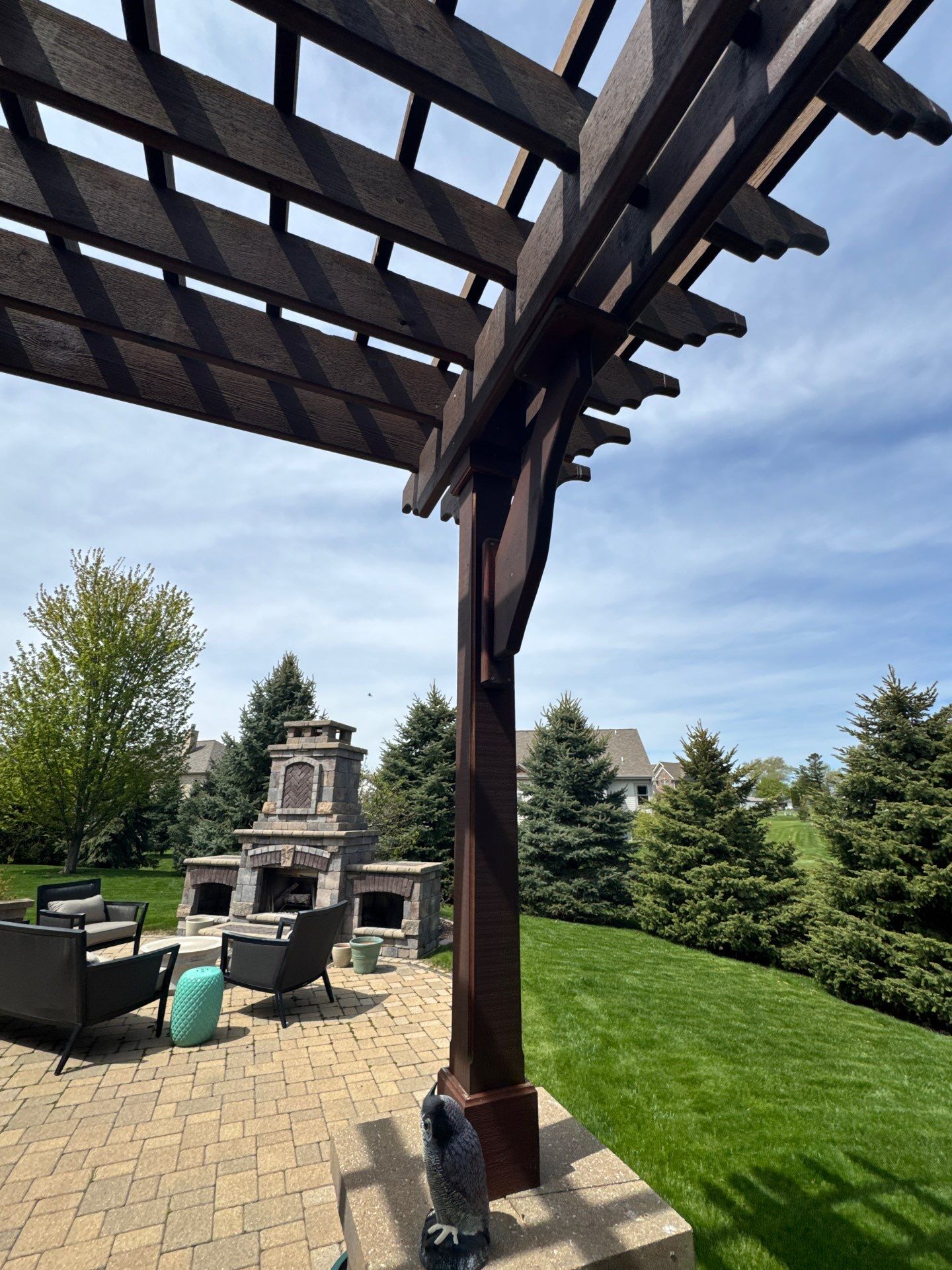 Custom Staining of Pergola in Oak Creek by OCS Contracting Services