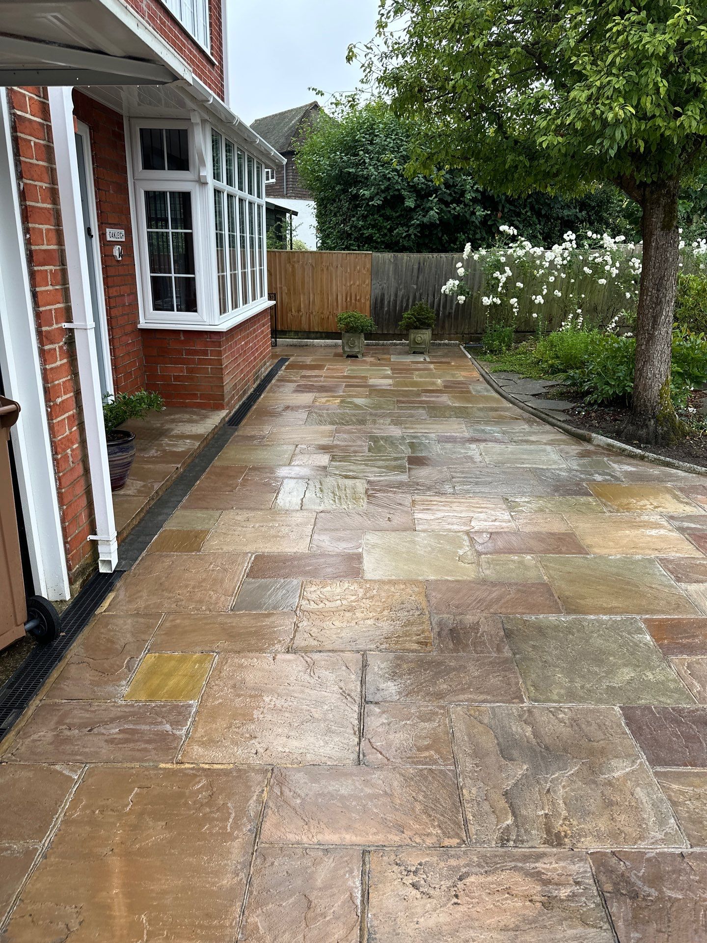 York Stone Patio Cleaning using Honda 15lpm Low Pressure Washing Machine by Ges Exterior Cleaning ltd