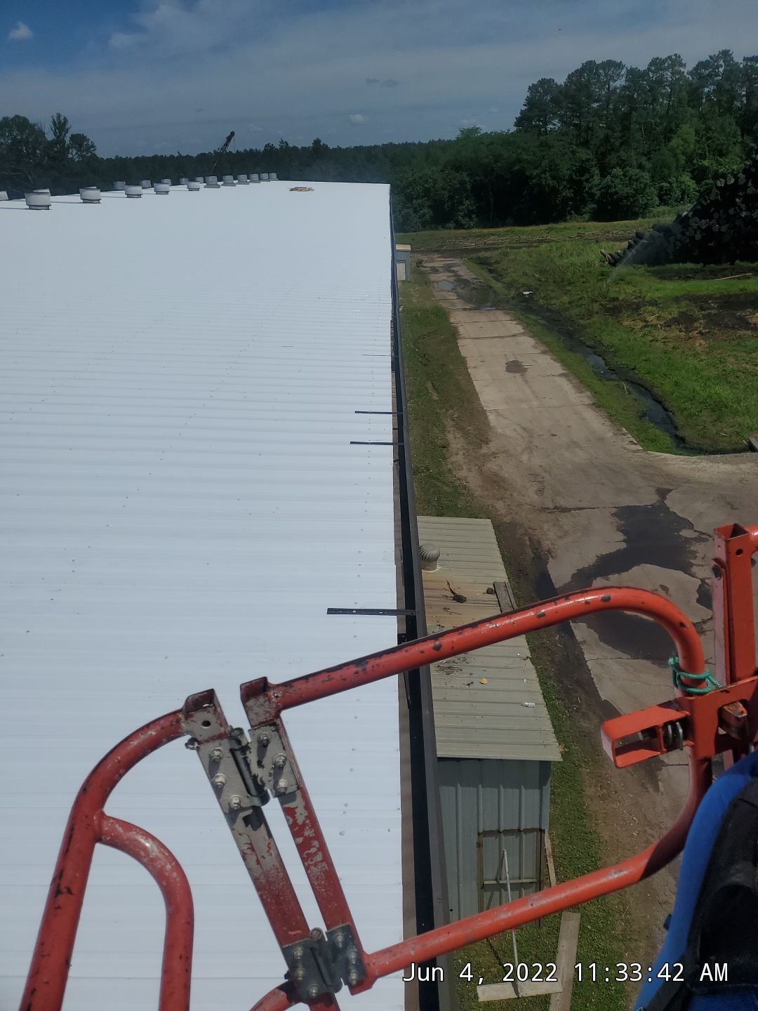 Commercial Roofing Installation using Aluminum Roofing panels by Hostetler Roofing