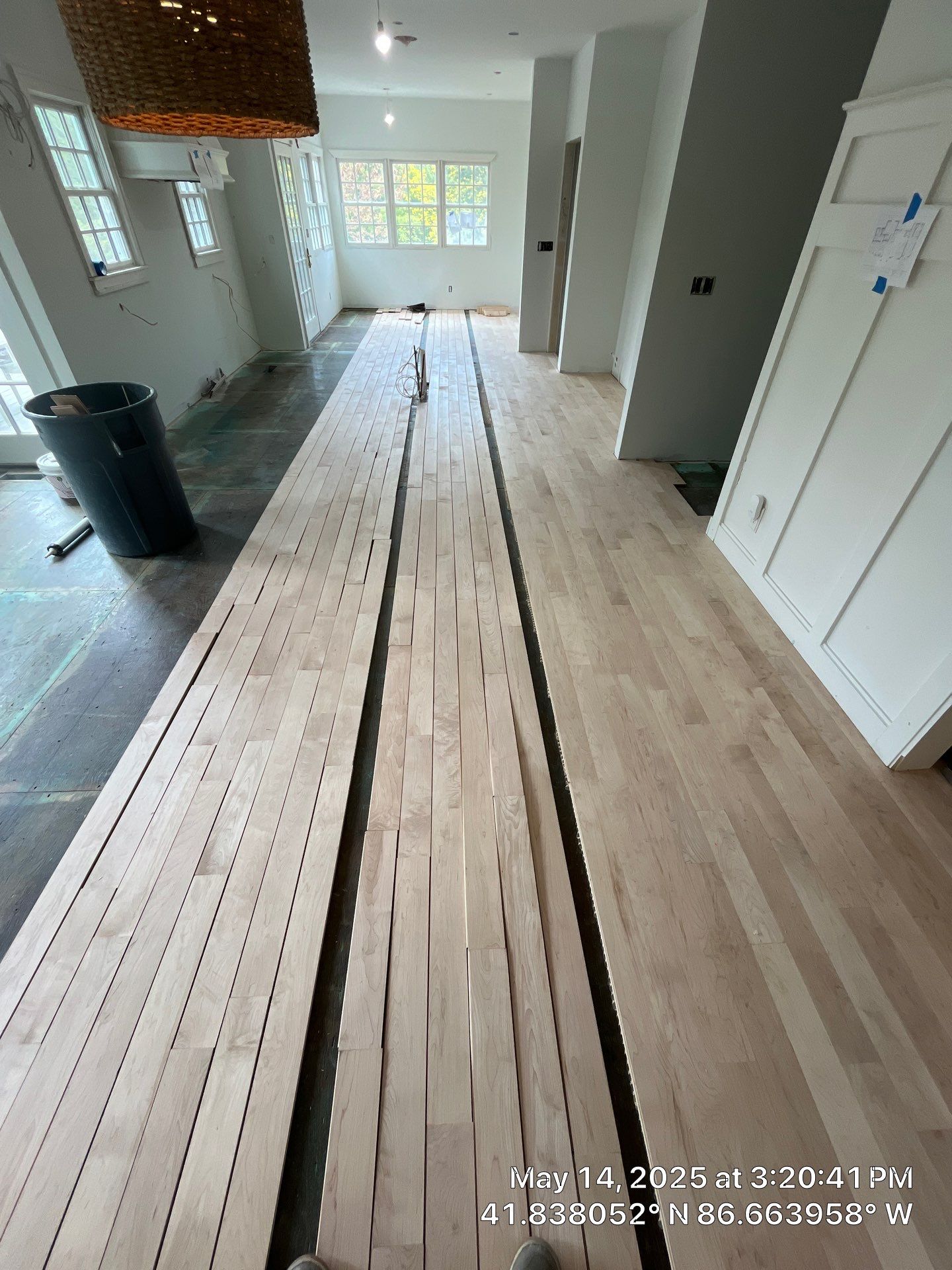 Paint the brand new maple floor...WHITE! Designer-driven project is a showstopper! by RTBaldwin Hardwood Floors