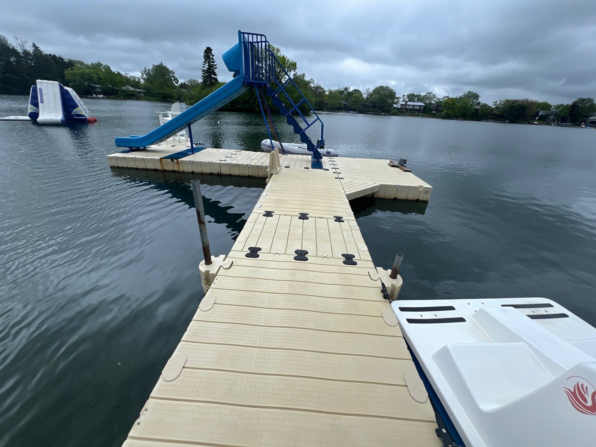 Power washing of floating dock by Northern Power Washing LLC.