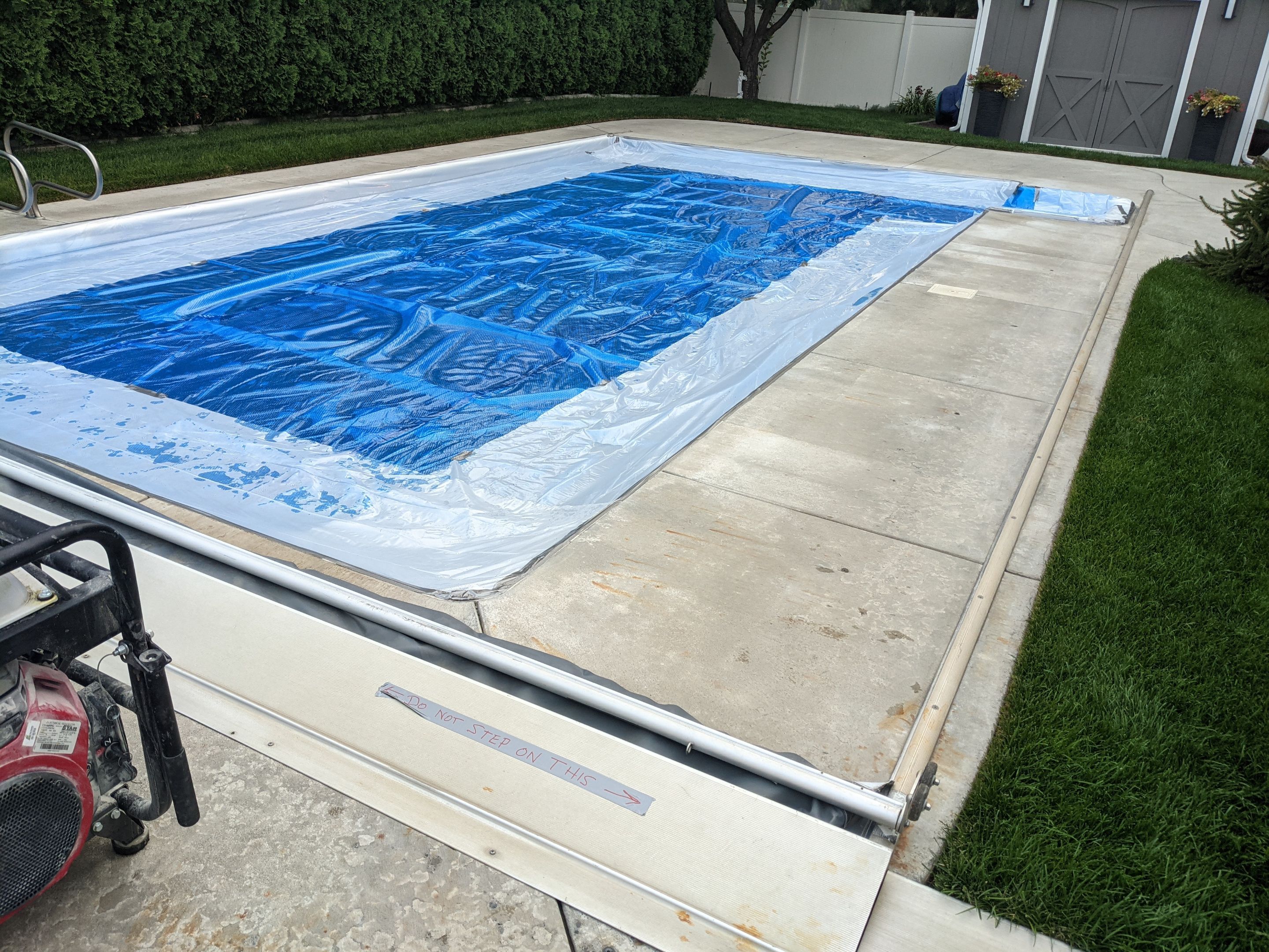 Pool Deck Transformation using Slate Stone by Croc Coatings, LLC