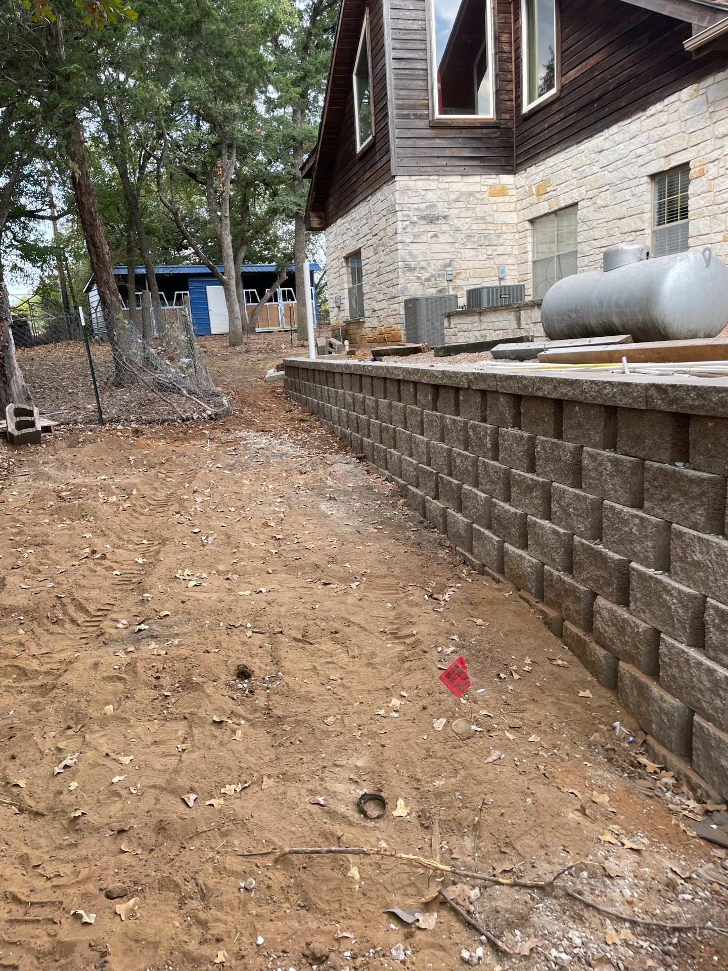 In Progress Retaining Wall Project by Peterson’s