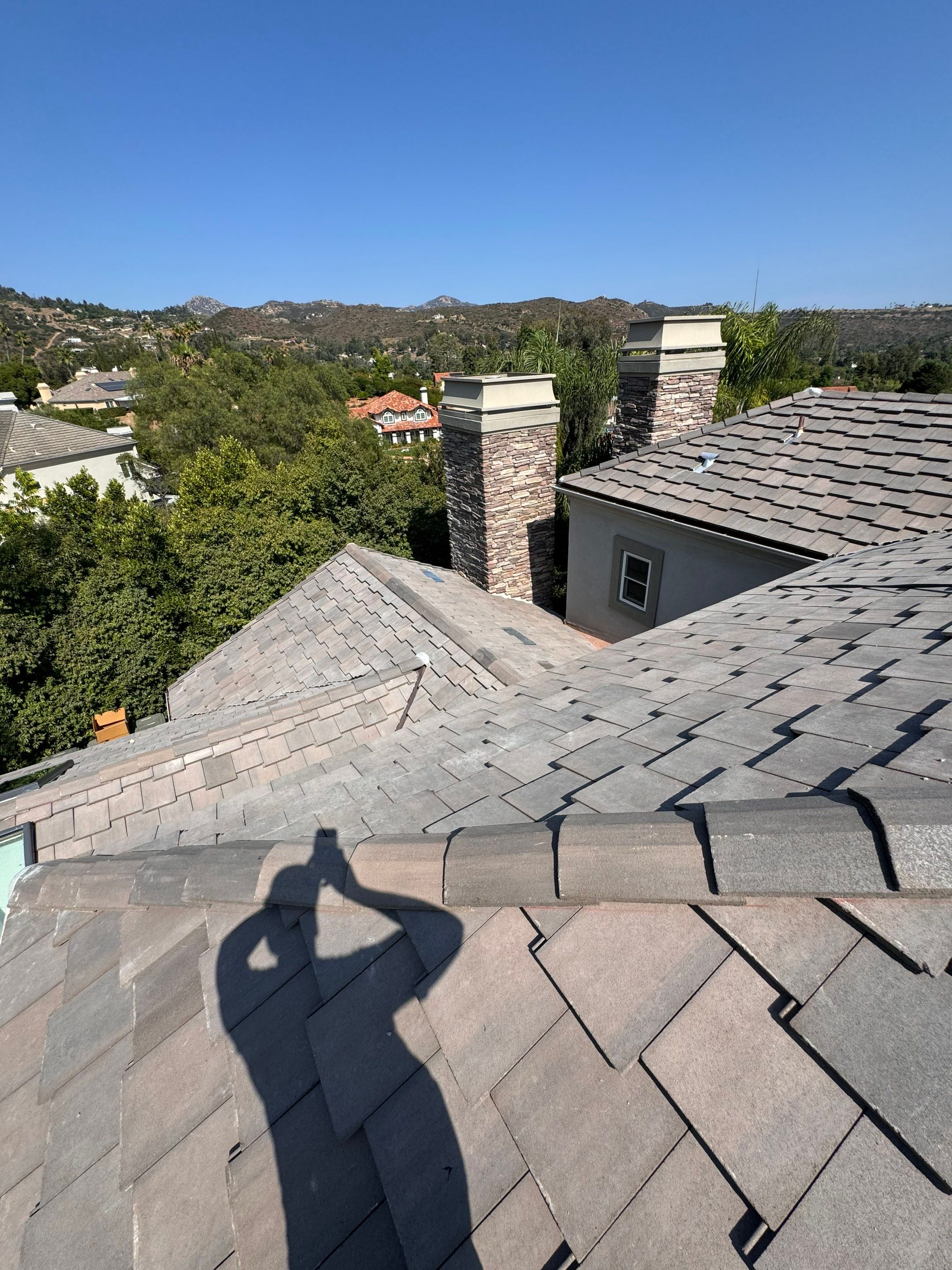 Full Roof Replacement Featuring Staggered Eagle Concrete Tiles in Poway by Reliable Roofing San Diego Inc.