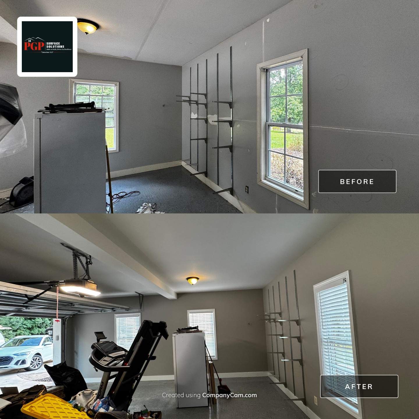 Garage Interior Painting and Drywall Repair in Monroe by PGP Surface Solutions, LLC