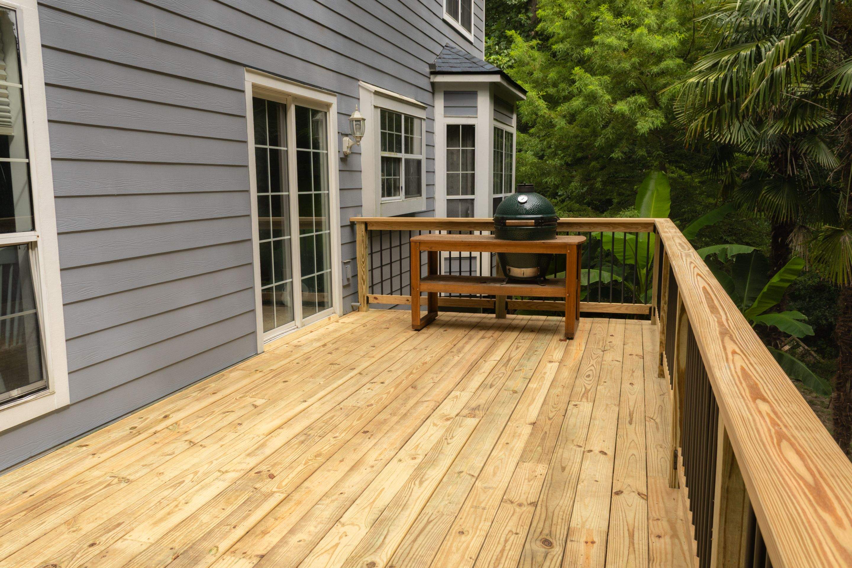 Gwinett County Wood Deck Resurface with Graspable Handrail by Nelson Exteriors 