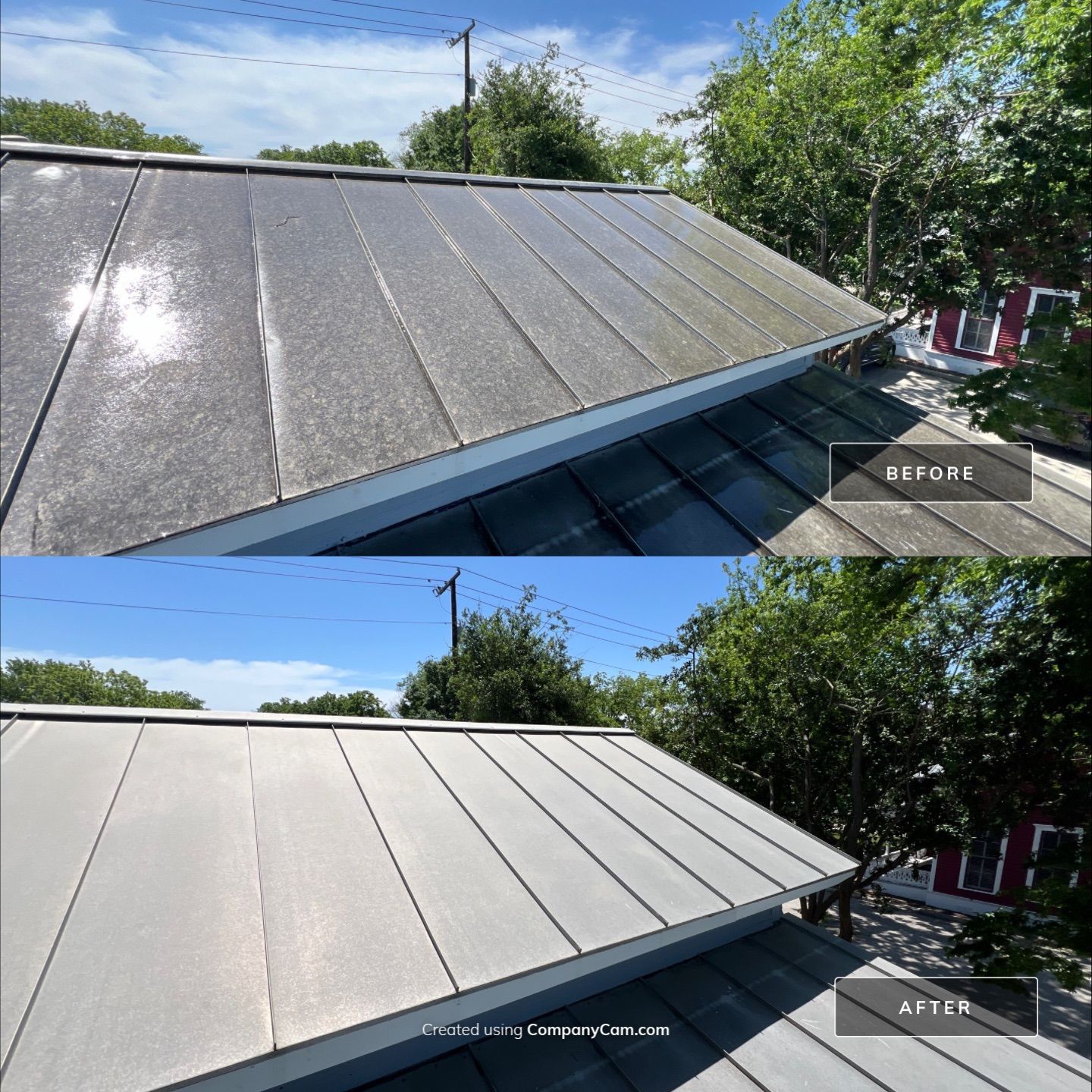 Metal Roof Wash Project in New Braunfels by Bright Choice