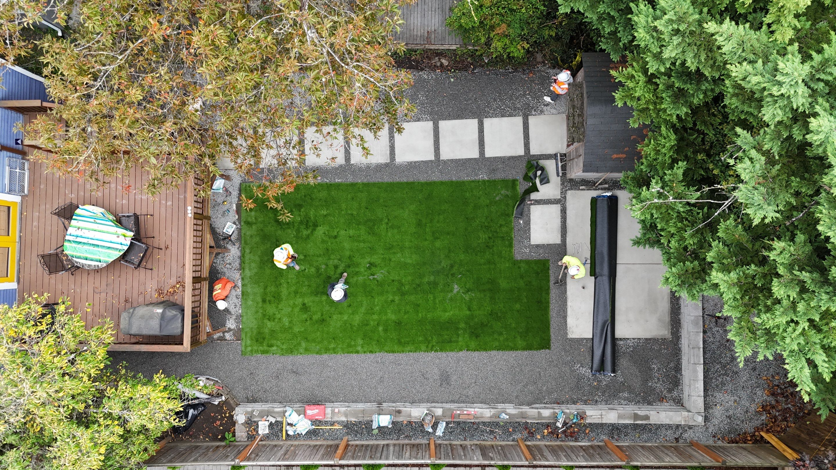 Turf Installation, Retaining Wall & Concrete Walkway | Seattle  by Jireh Asphalt & Concrete Inc 