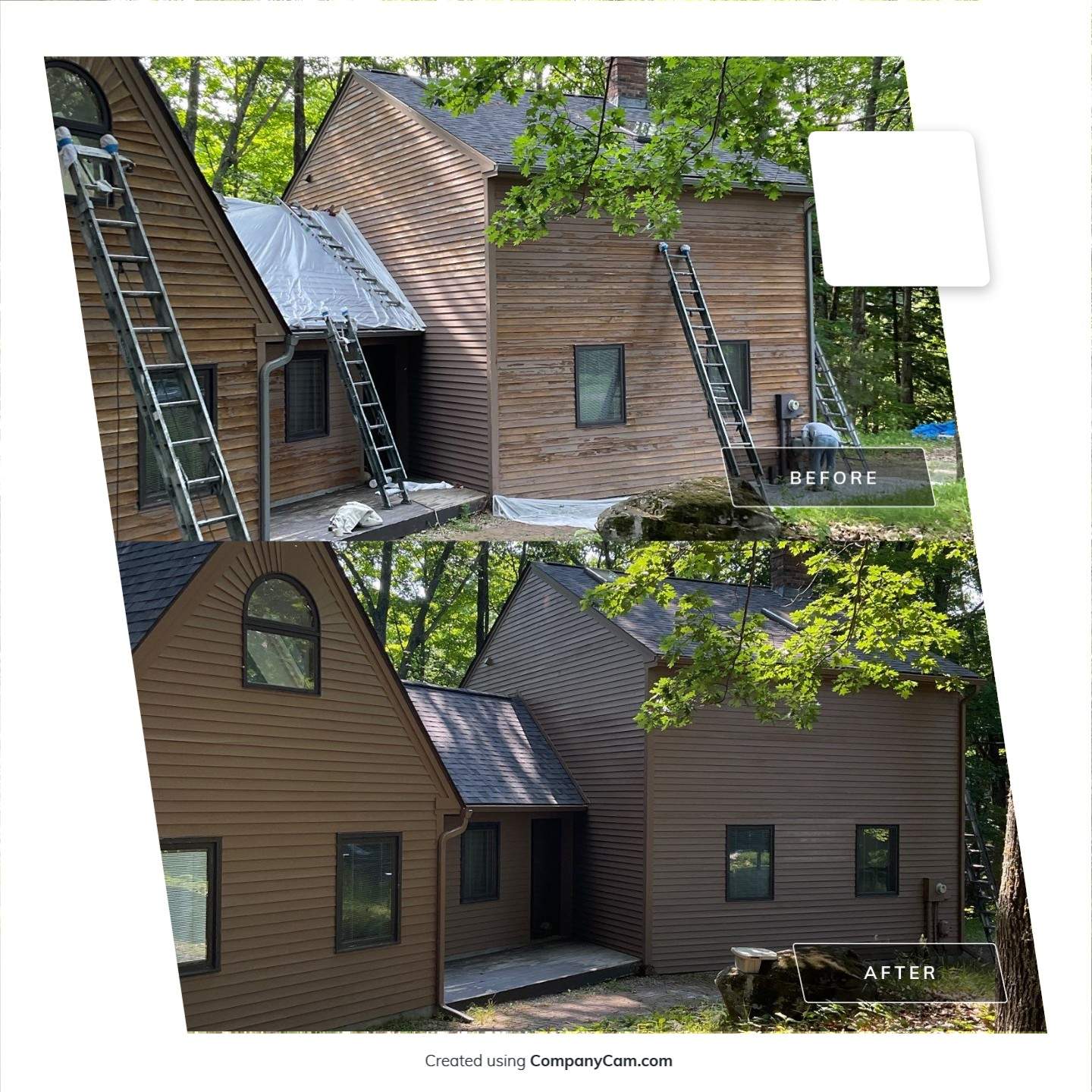 Exterior Wood Siding Restoration and Painting in Wayne, Maine by Picture Perfect Pro Painting