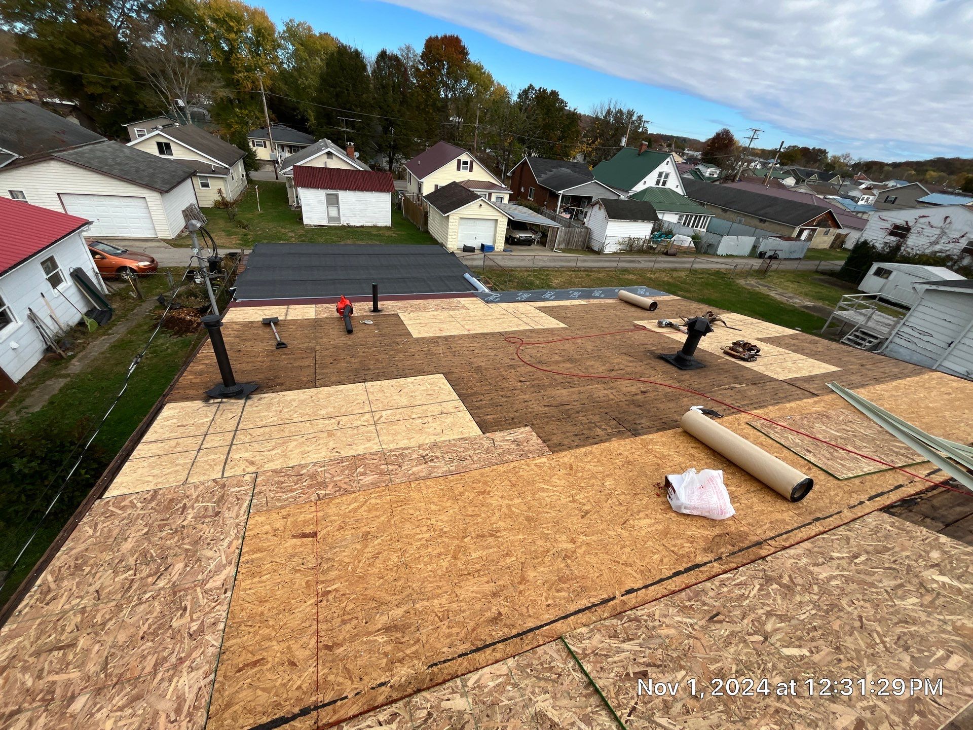Residential Roofing Installation using Certainteed Landmark Pro Shingles blue by Fahey Roofing + Contracting