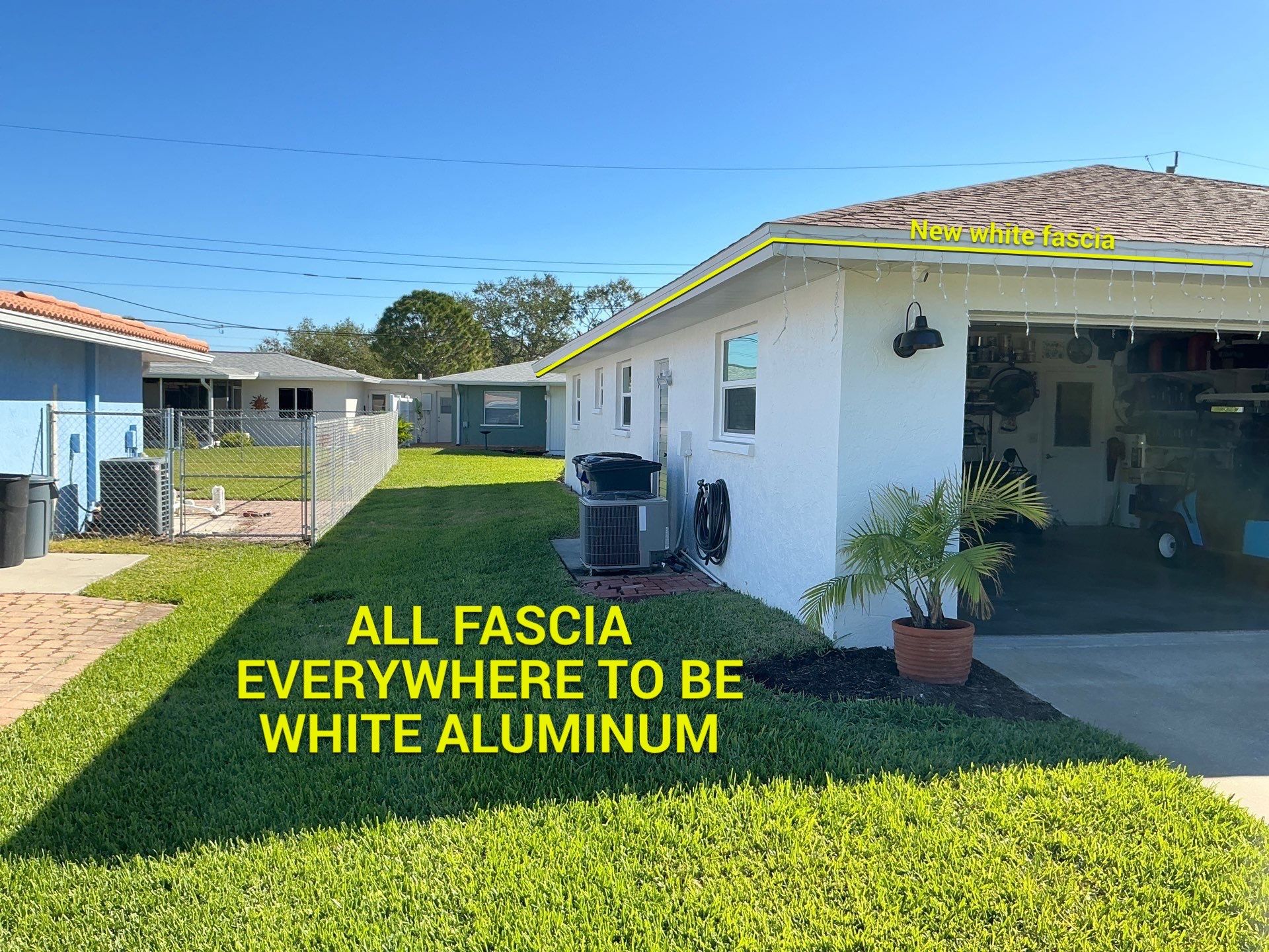 Aluminum White Soffit Installation in Sarasota FL by Gutter Professors