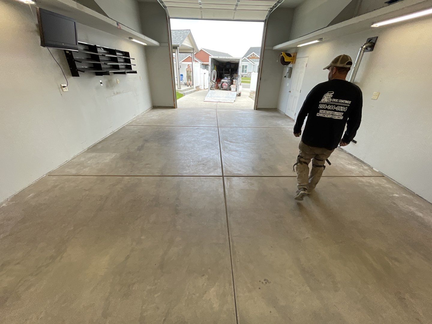 Garage Transformation using Slate Stone by Croc Coatings, LLC