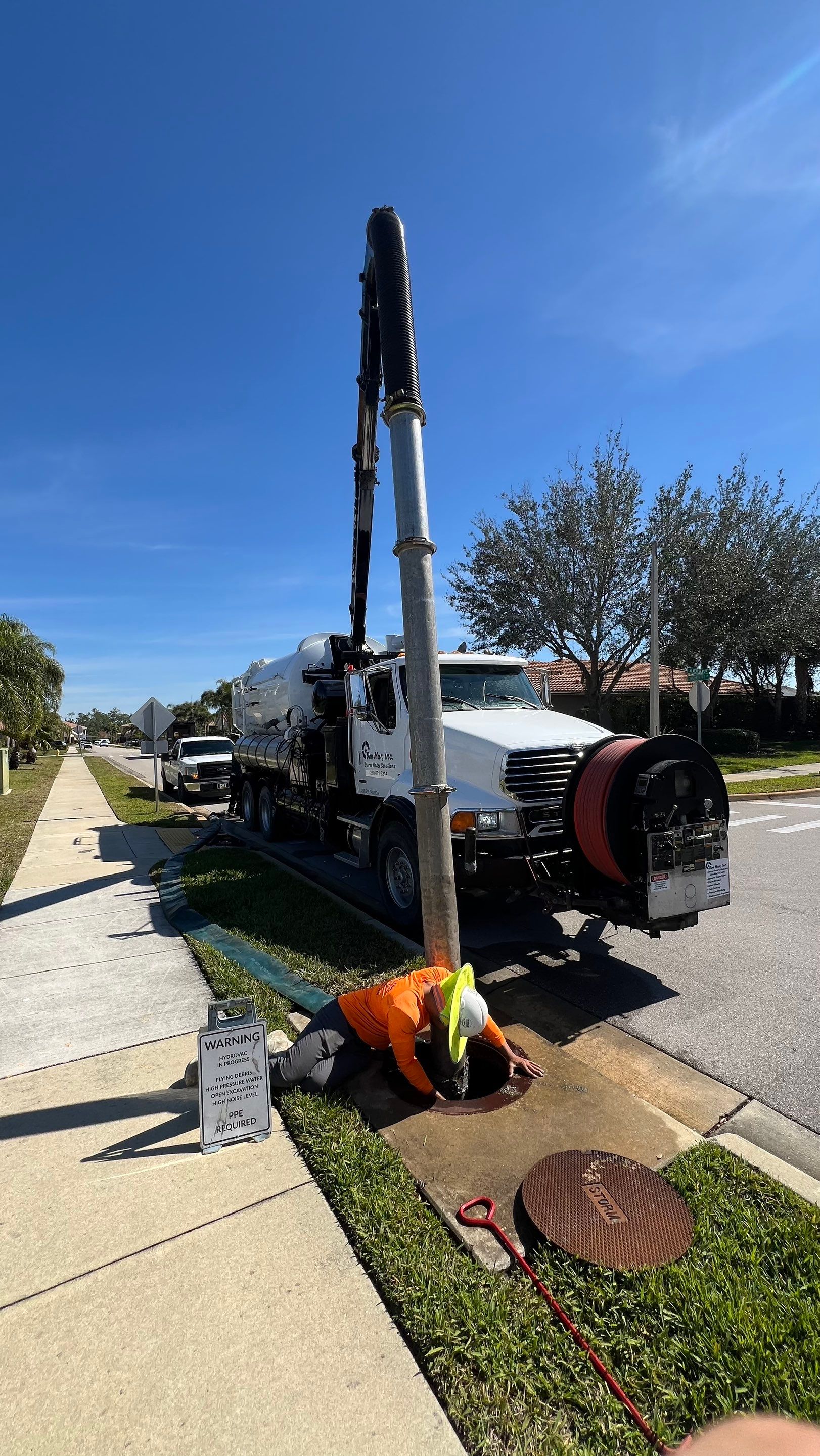 Naples Association Catch Basin Cleaning using Vactor Truck by APS Power & Water