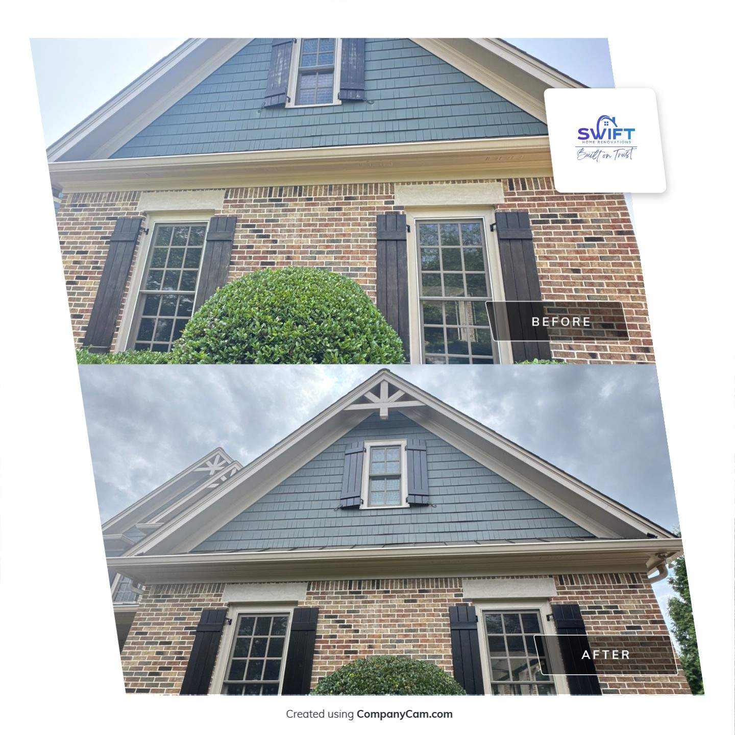 General Exterior Remodeling with Cedar Shakes and Custom Windows in Marietta by Swift Home Renovations