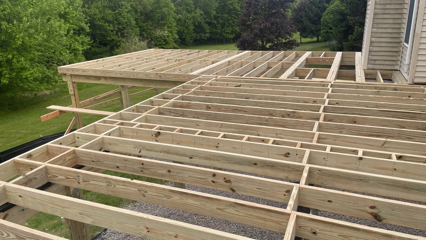 New Deck with A-Frame Style Roof by deck guardian
