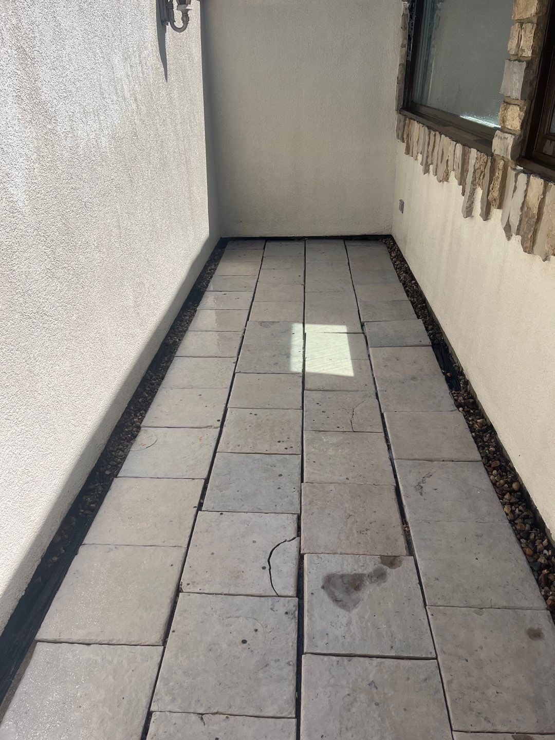 natural stone using Algaecide, soft wash soap by Northern Power Washing LLC.