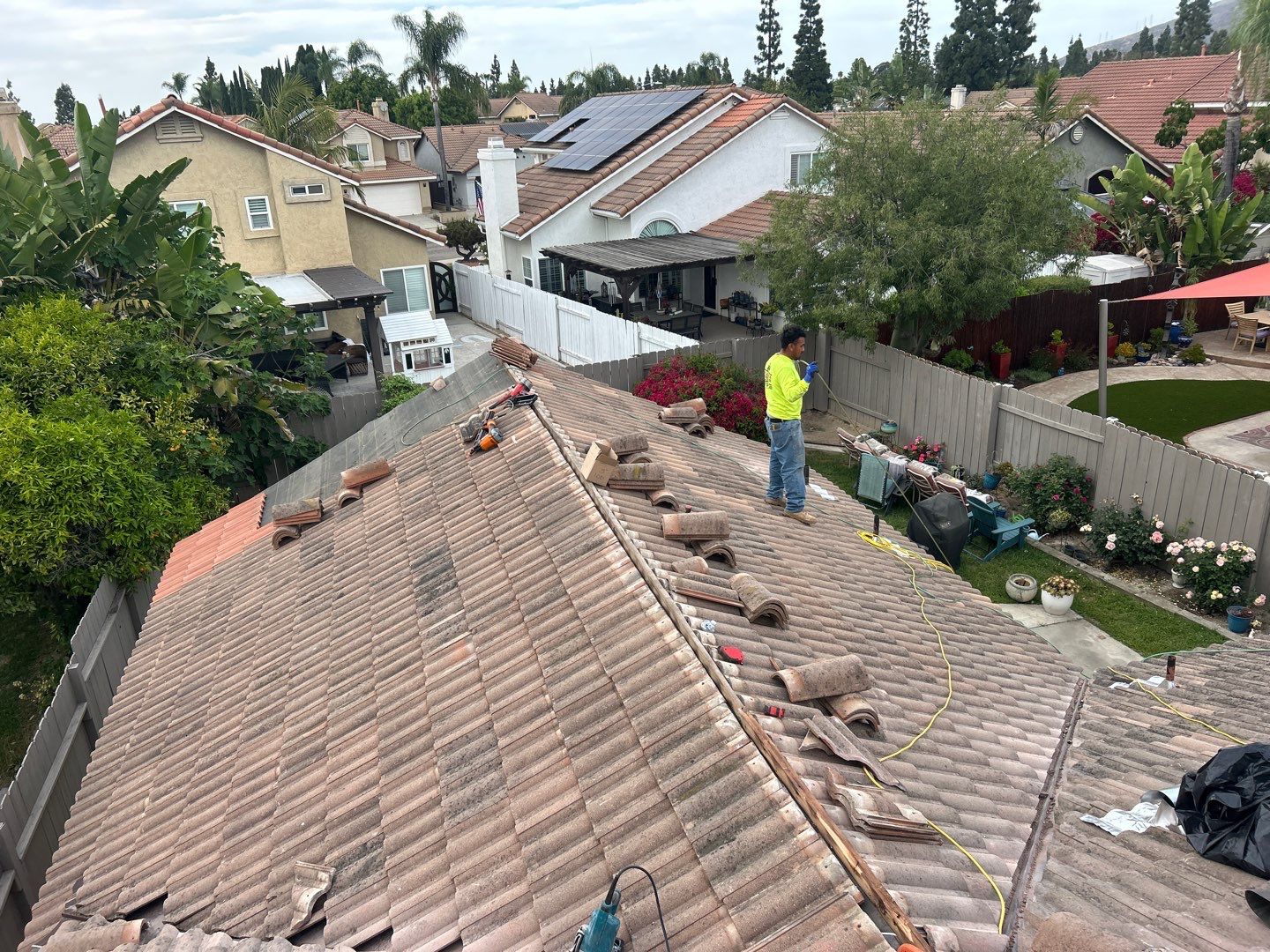 Comprehensive Concrete Tile Roof Replacement and Structural Wood Repair in Chula Vista by Reliable Roofing San Diego Inc.